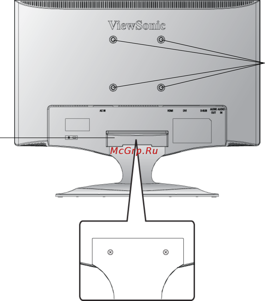 Viewsonic VX2260WM [9/26] Wall mounting optional