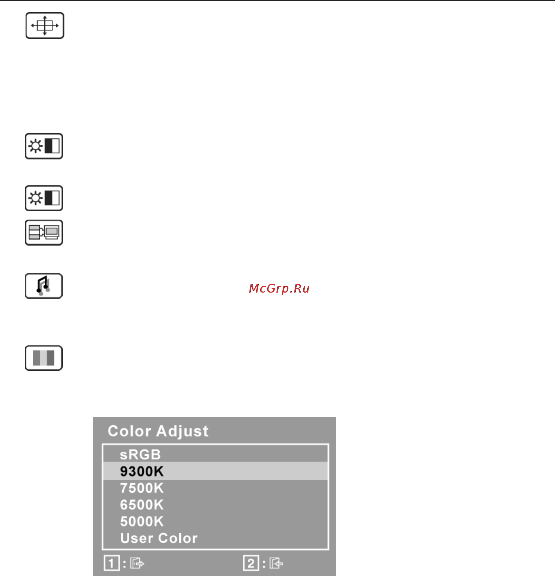 Viewsonic VG2227WM [15/26] Main menu controls