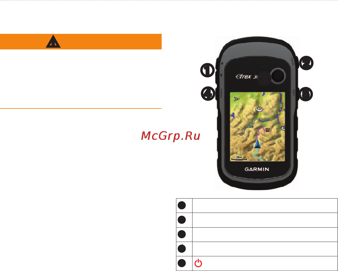 Garmin eTrex 30 [5/60] Начало работы