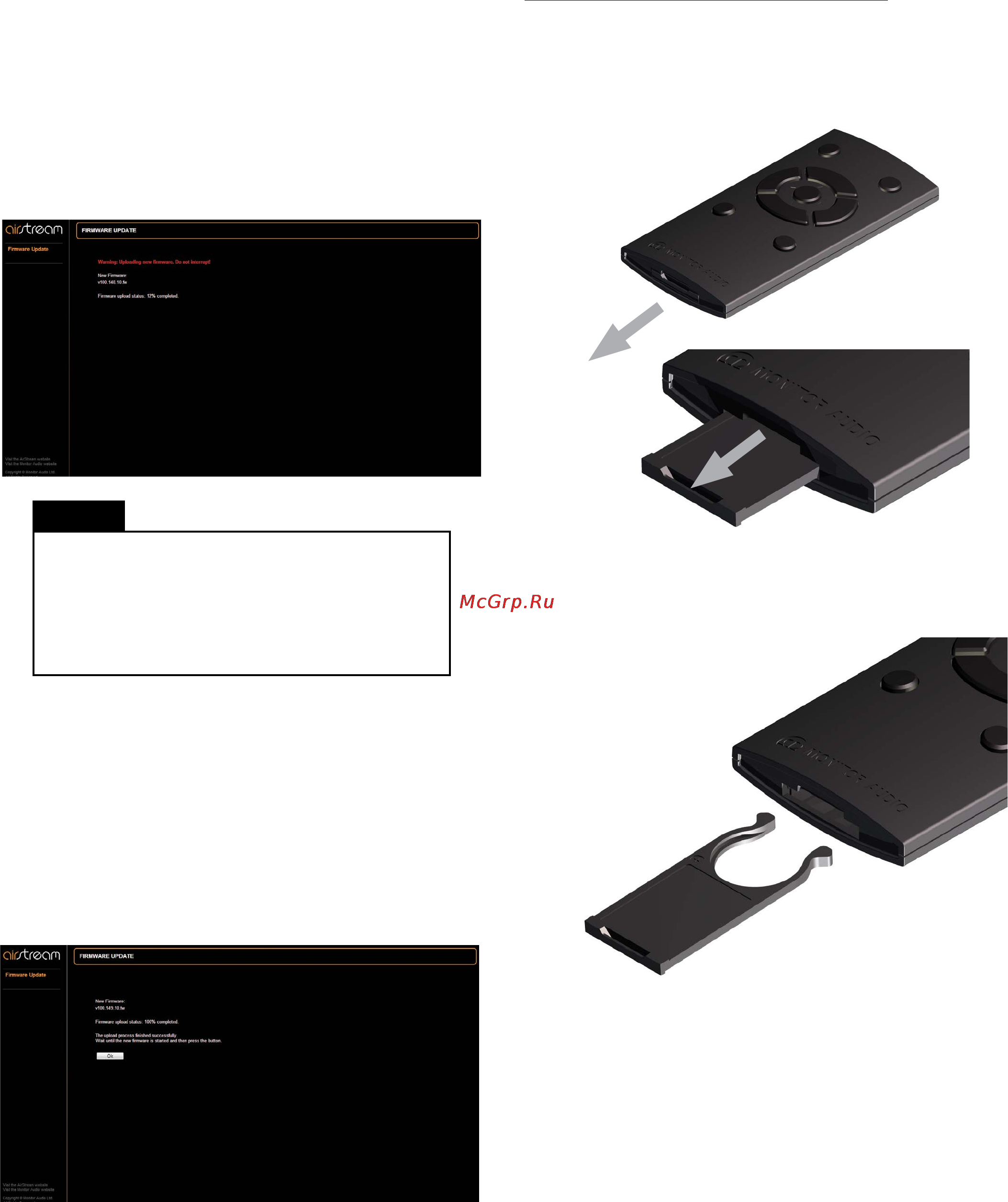Monitor Audio ASB-2 [27/32] Замена батареи в пульте ду