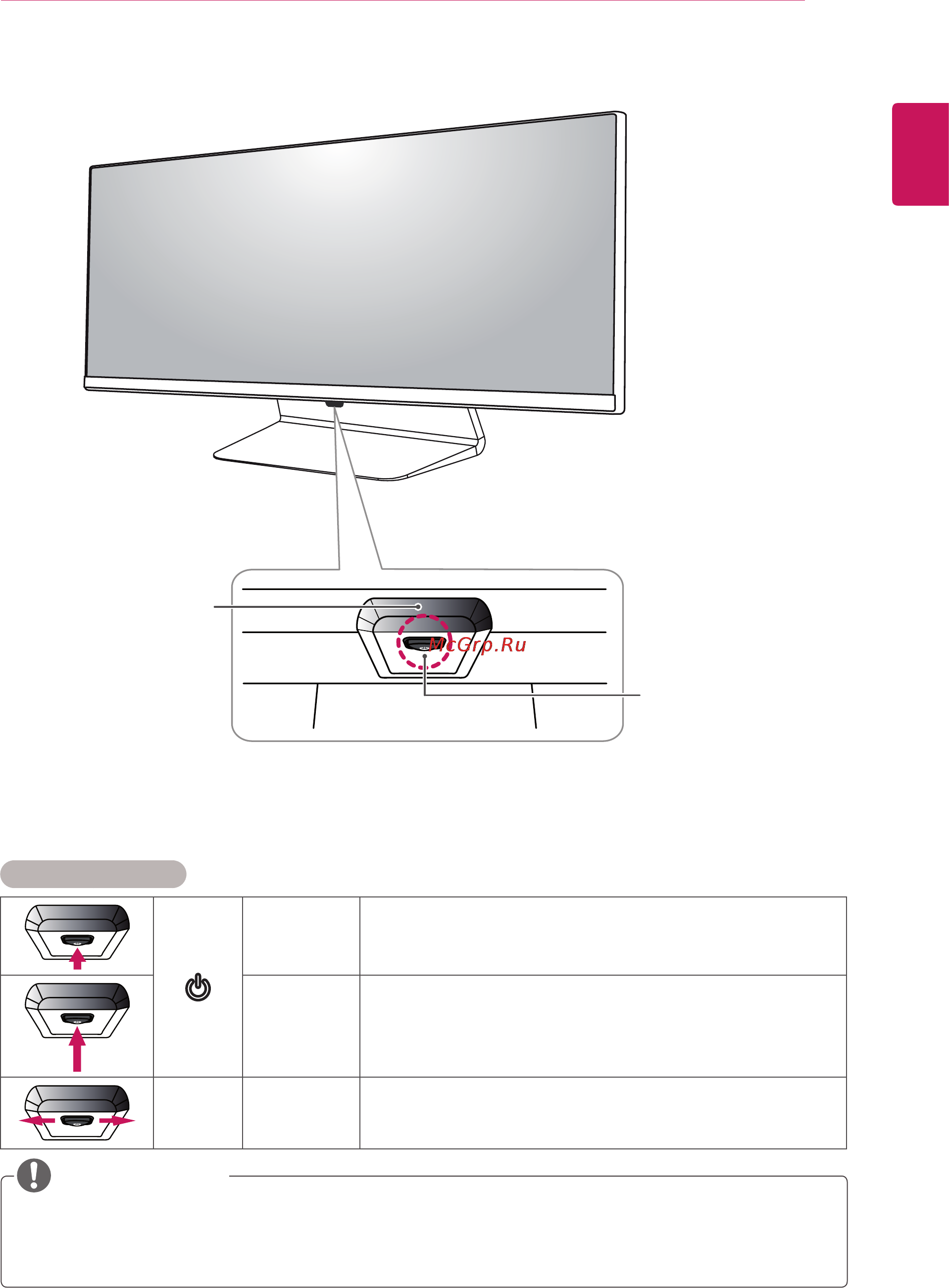 LG UltraWide 34UM95 [5/38] Использование кнопки джойстика