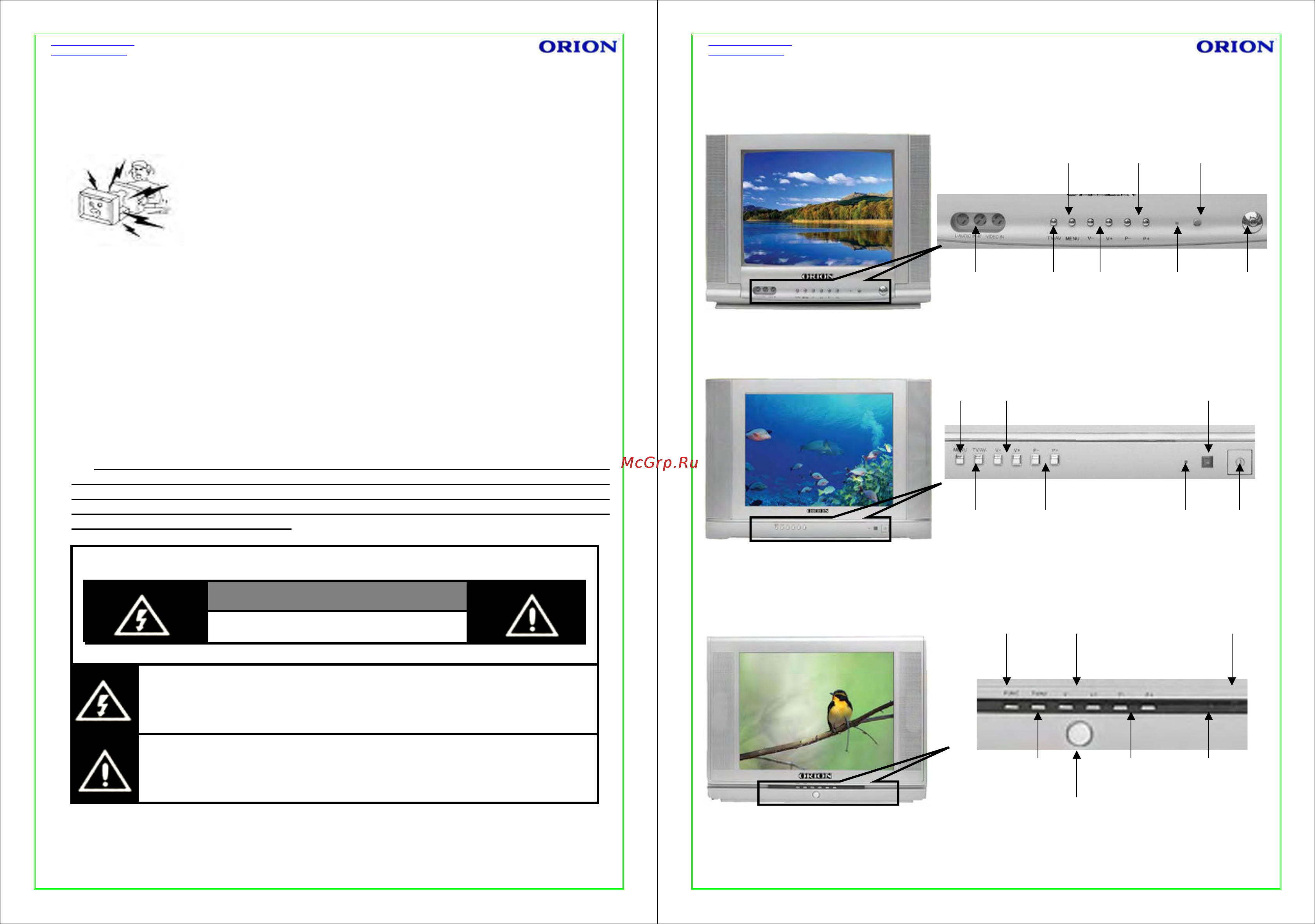 Orion SPP2117F [4/10] Кнопки та ндикатори передньот панел