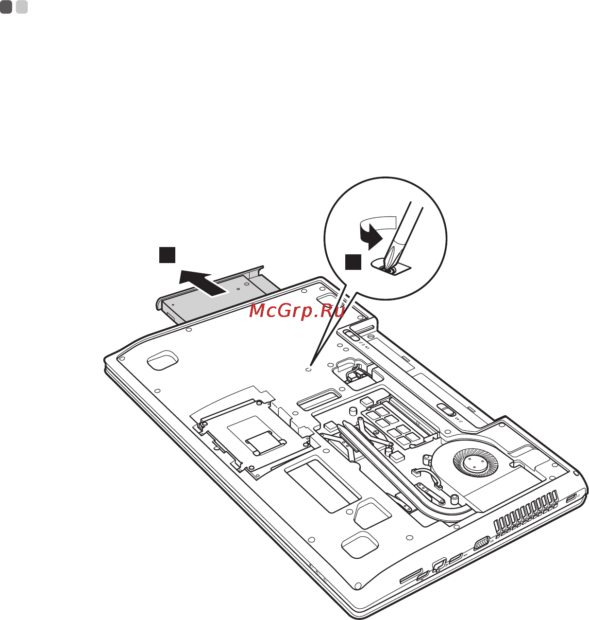 Lenovo G700 /59366460/ [43/47] Снятие оптического привода