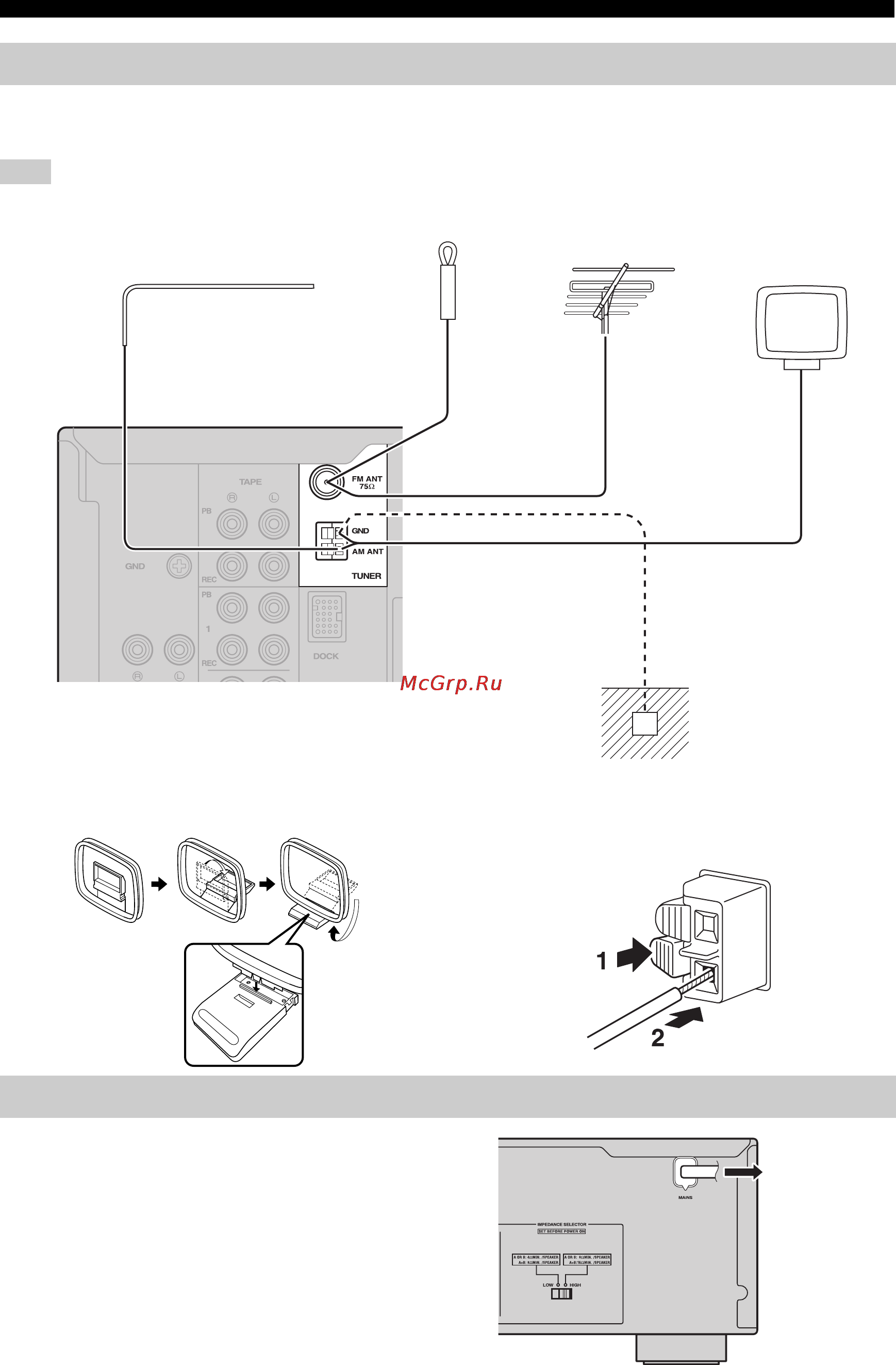 Yamaha Stereoset 300R Black [14/322] Connecting the fm and am antennas