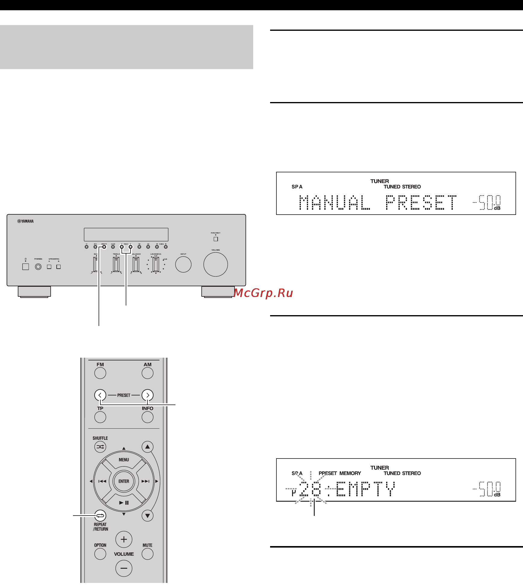 Yamaha Stereoset 300R Black [182/322] Preselezione manuale delle stazioni