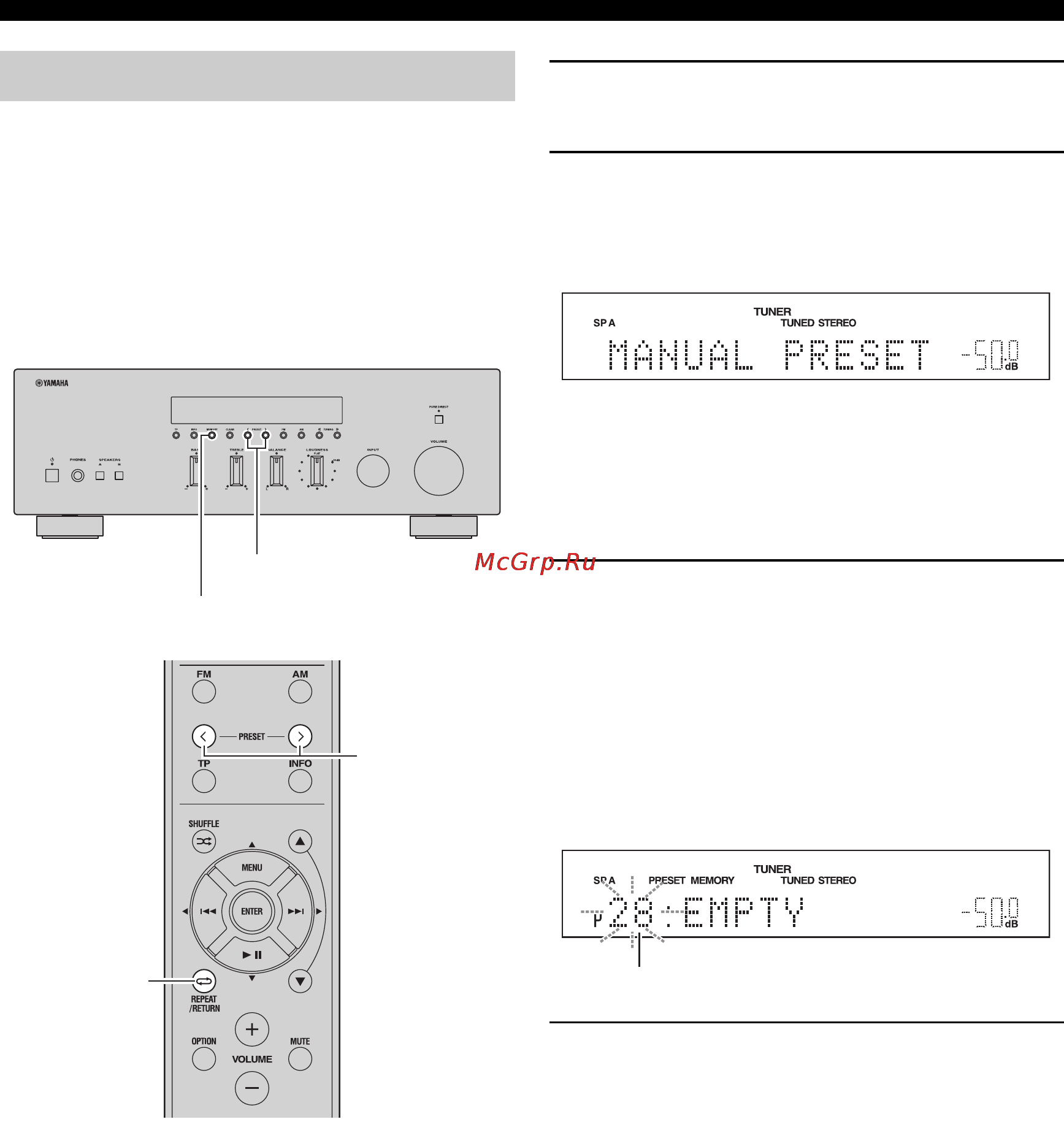 Yamaha Stereoset 300R Black [22/322] Manual station preset
