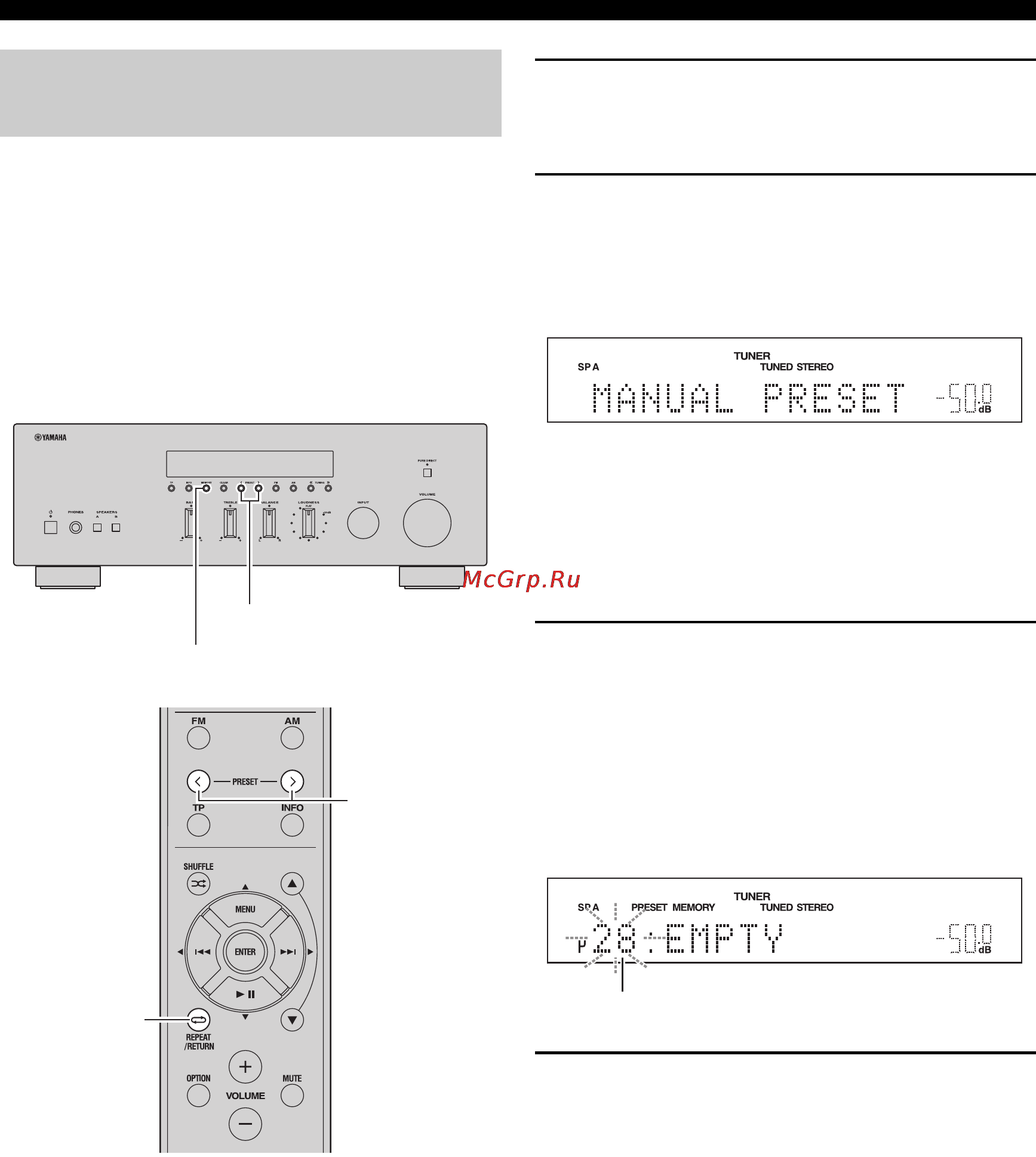Yamaha Stereoset 300R Black [222/322] Presintonización manual de las emisoras