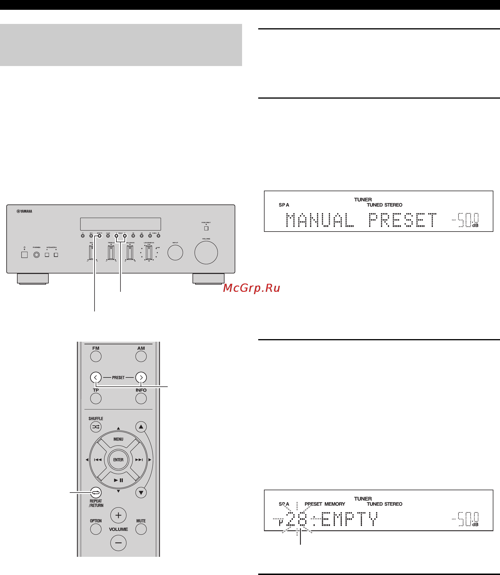 Yamaha Stereoset 300R Black [302/322] Ручная предустановка станций