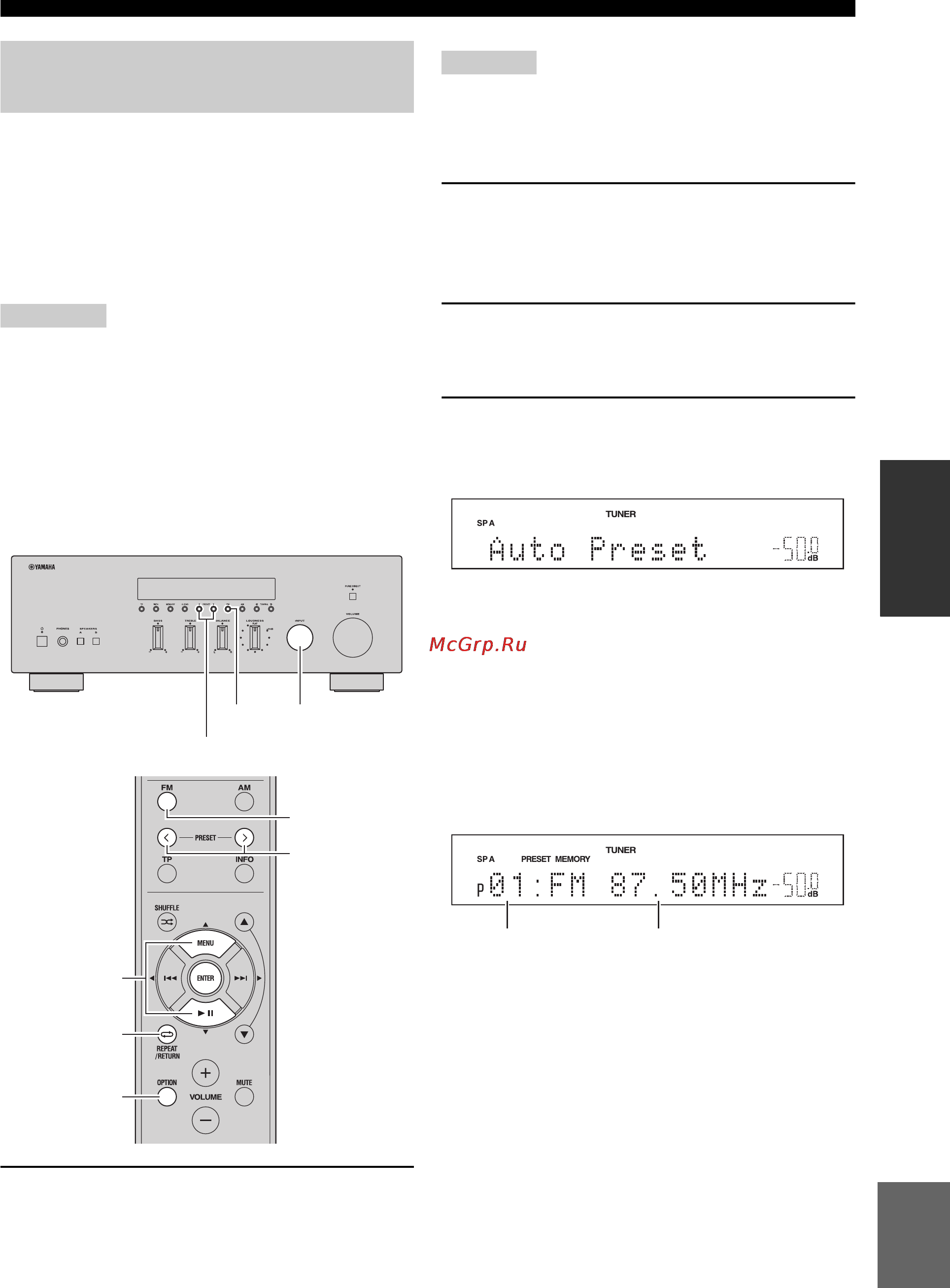 Yamaha Stereoset 300R Black [61/322] Mise en mémoire automatique de stations stations fm uniquement