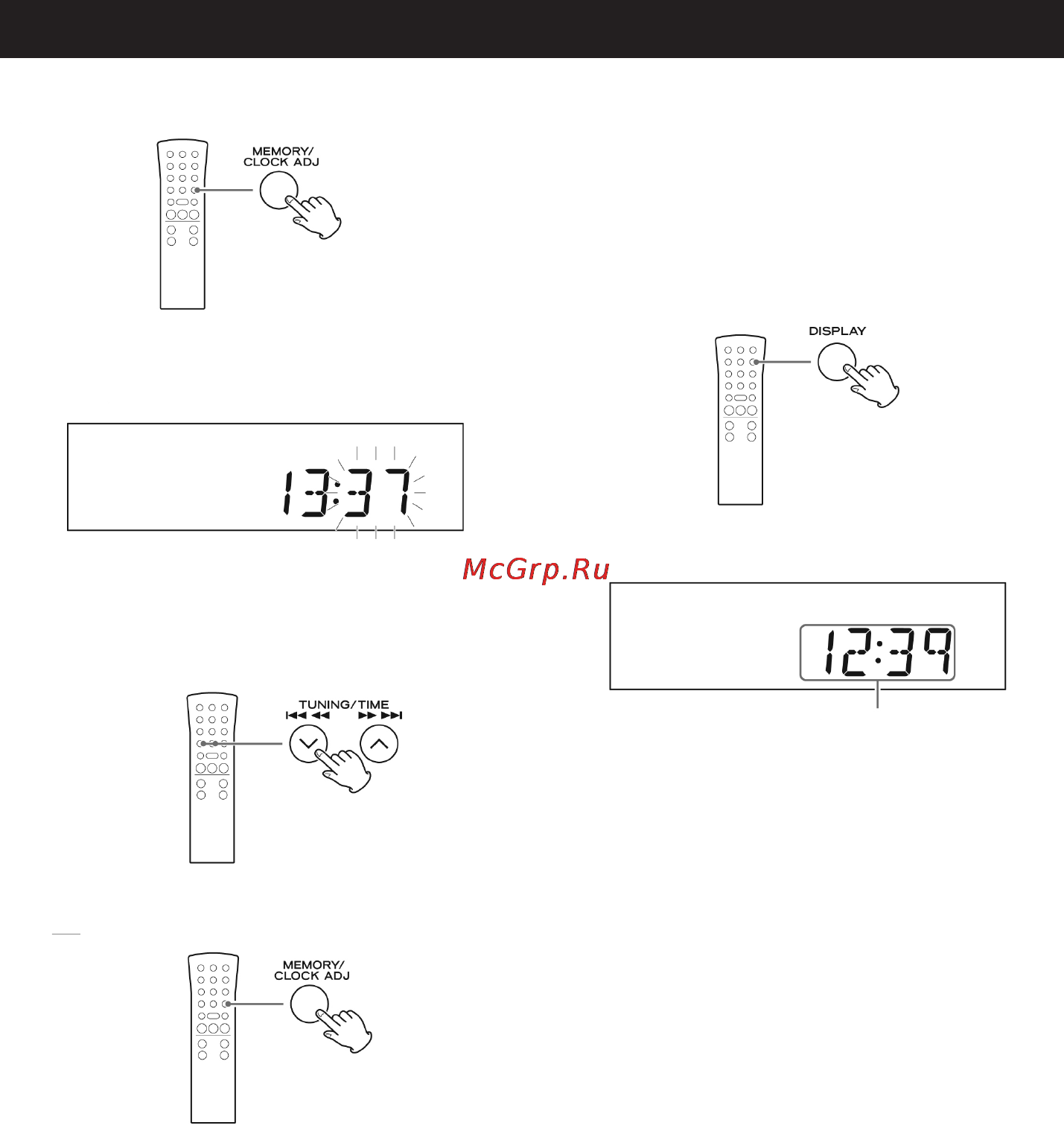 Teac LP-P1000 Black [26/64] Установка часов