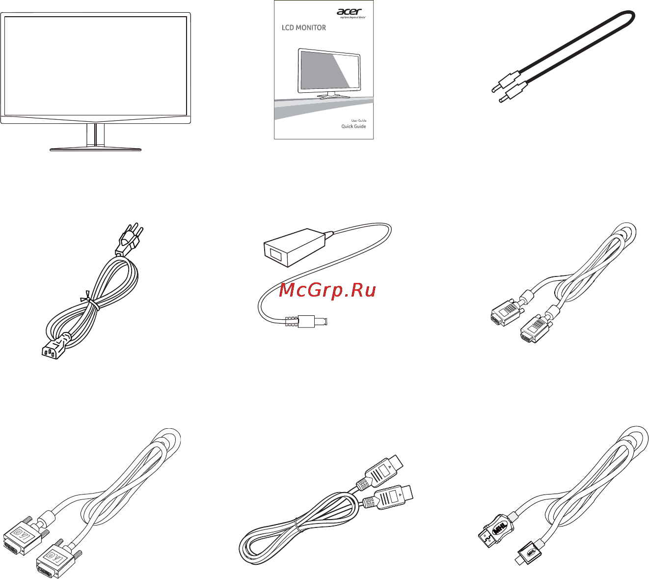 Acer G247HLbid [11/32] Распаковка