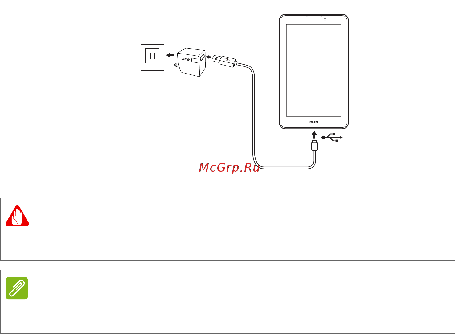 Acer Iconia Tab 7 A1-713HB 16Gb 3G Silver [9/54] Подключение питания