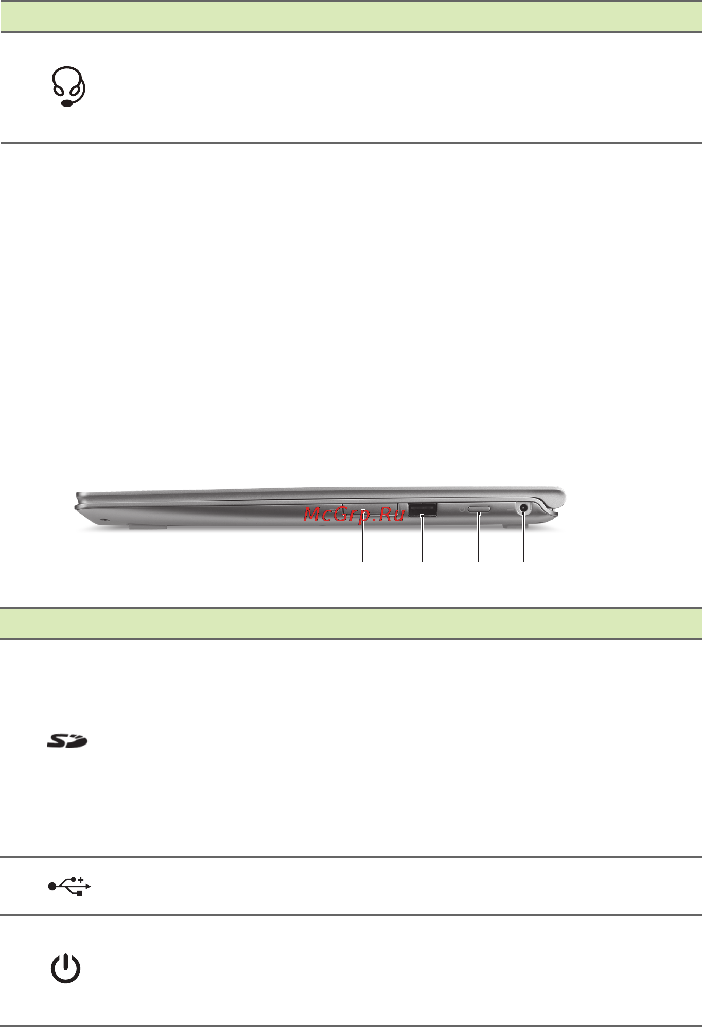 Acer S3-392G-54206G50tws NX.MDWER.005 [12/99] Сведения об интерфейсе usb 3