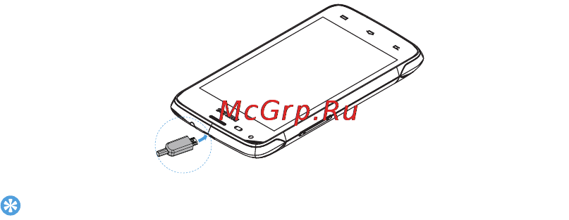 Philips Xenium W3568 [10/36] Зарядка аккумулятора