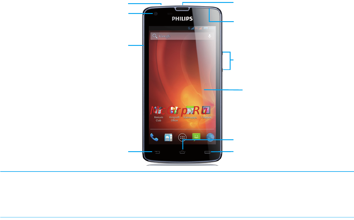 Philips Xenium W8510 Dark Grey Инструкция по эксплуатации онлайн