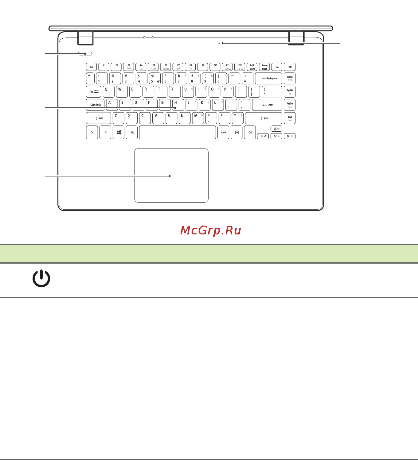 Acer Aspire ES1-511-C7QA (NX.MMLER.010) [10/95] Вид клавиатуры