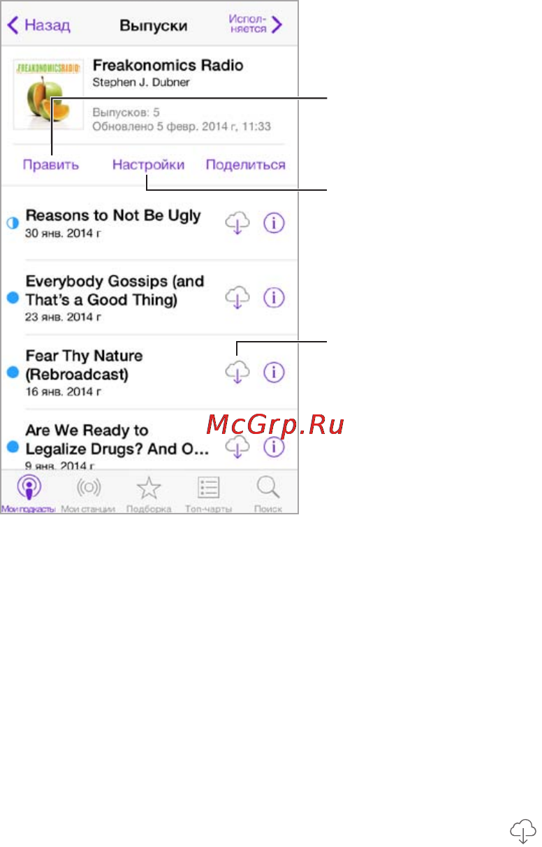 Apple iPod Touch 16GB Yellow (MGG12RU/A) [121/162] Получение подкастов