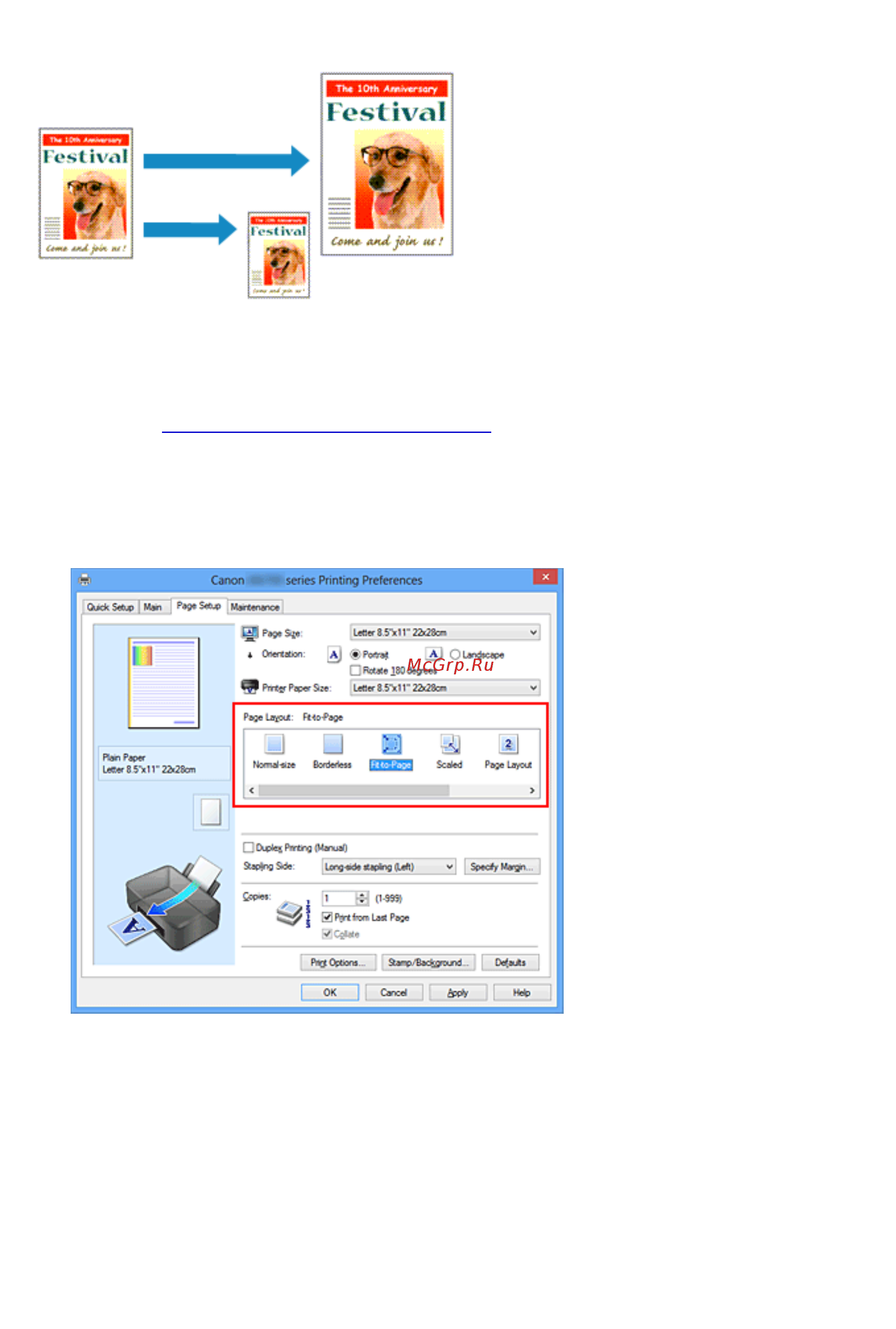 Canon Pixma iX6840 (8747B007) [229/519] Печать по размеру бумаги