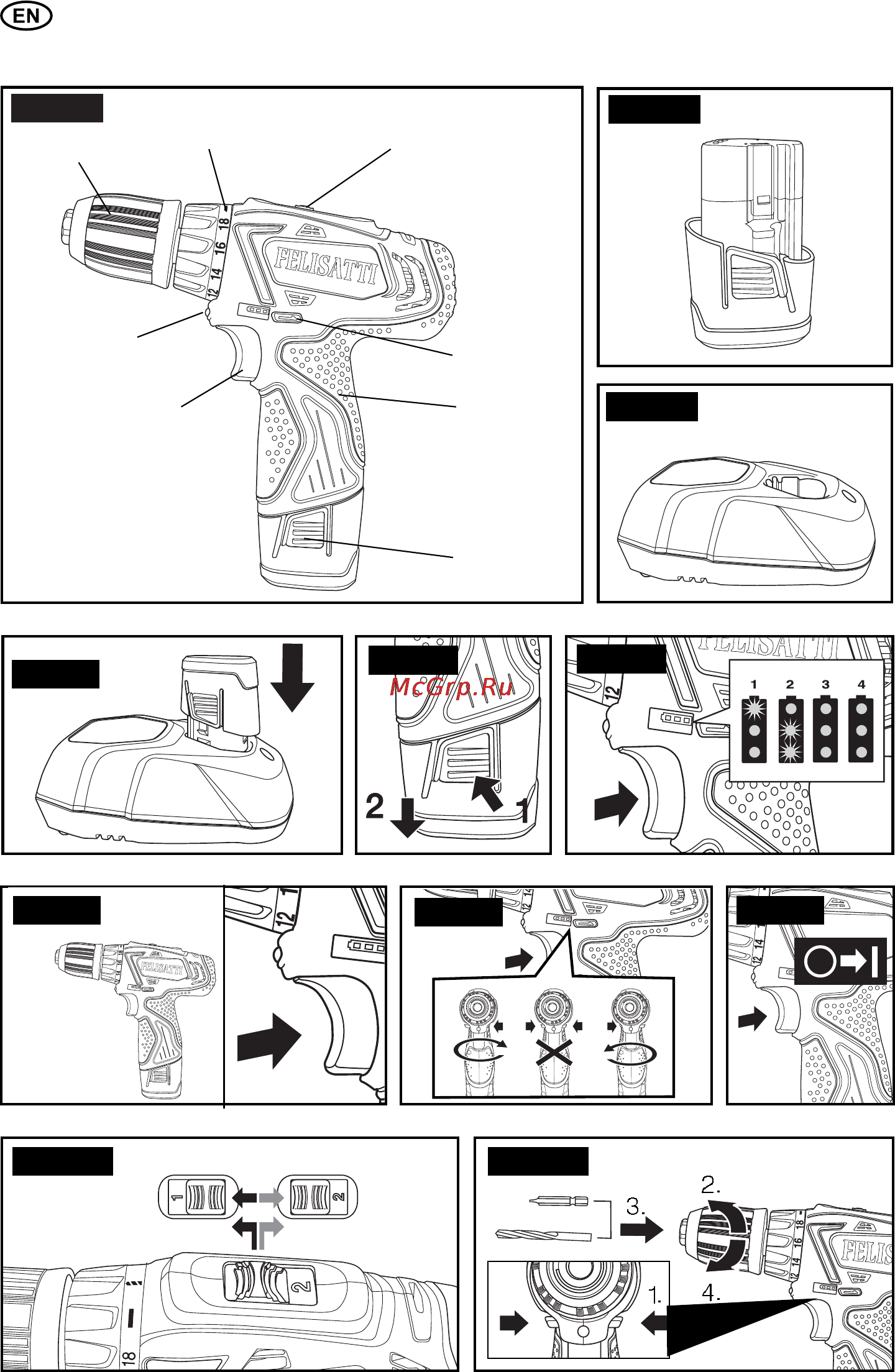 Felisatti DC10,8L2 [2/67] General power tool safety warnings