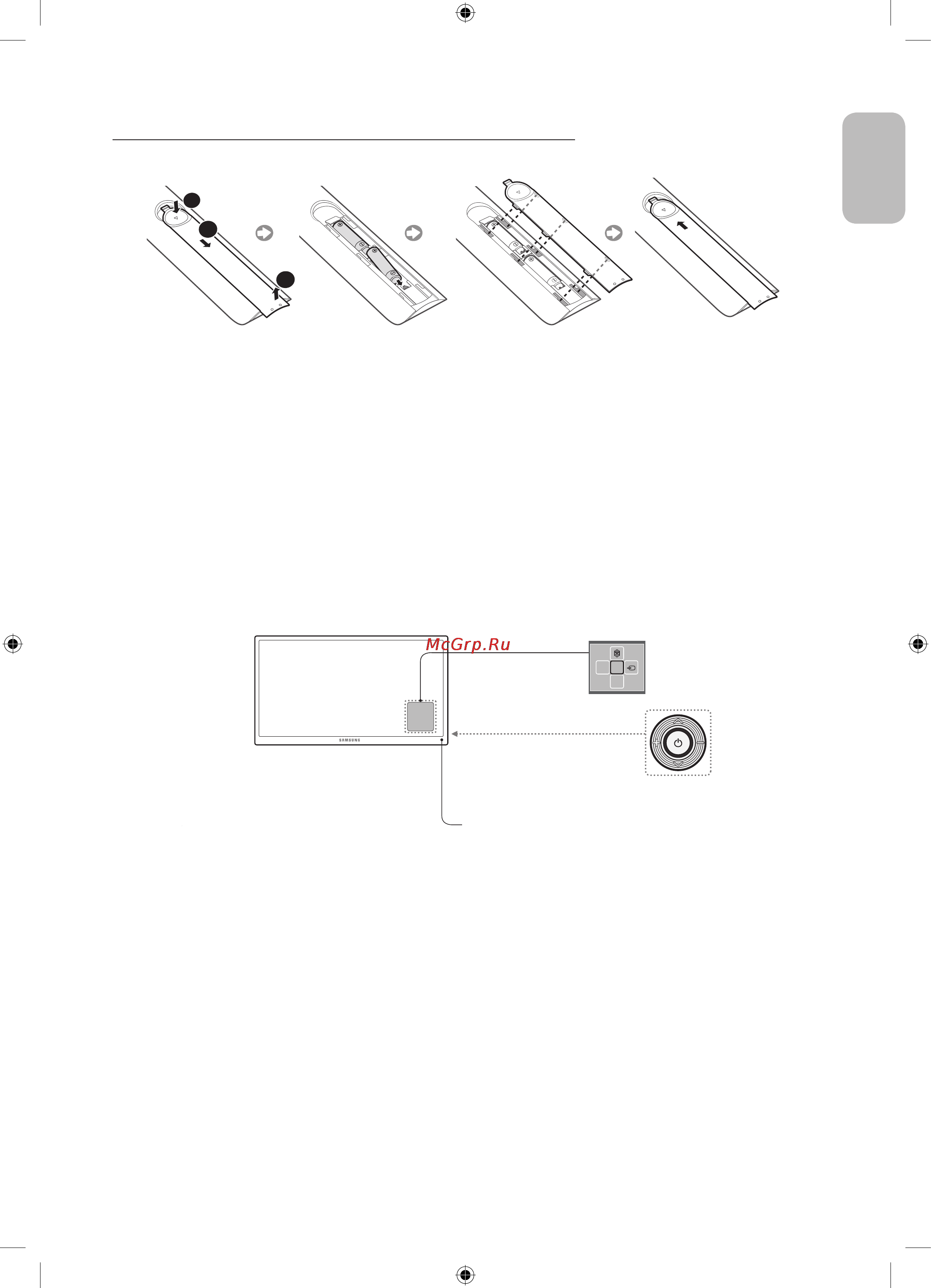 Samsung UE46H6203AK [11/21] Установка батарей размер батарей aaa