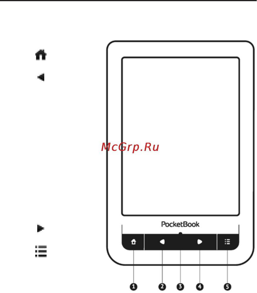 PocketBook 622 Touch Black+карта [11/87] Вид спереди