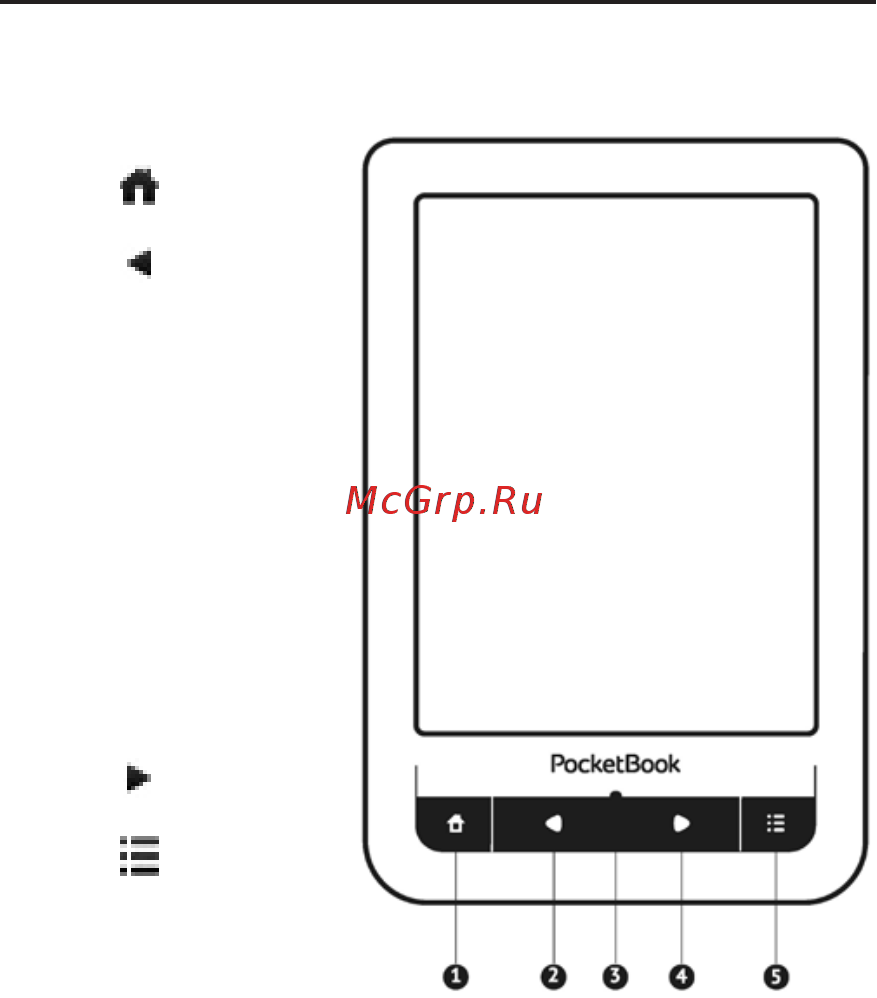 PocketBook 622 TOUCH BLACK/WHITE [11/87] Вид спереди
