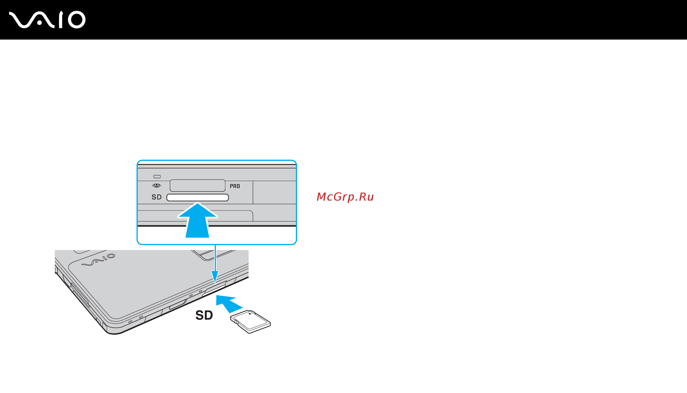 Sony VAIO VGN-AW11M [72/218] Установка карты памяти sd
