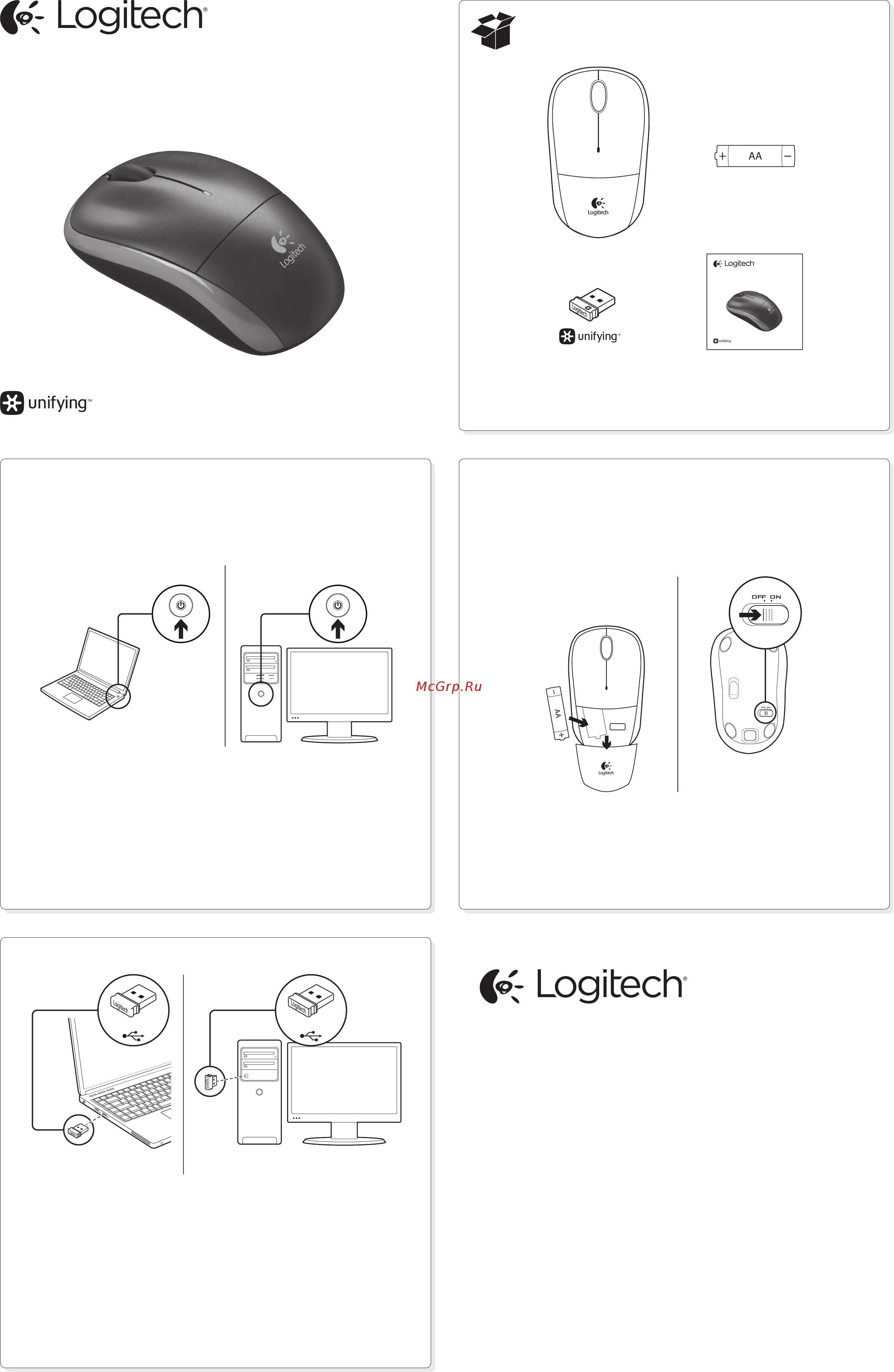 Logitech Wireless Mouse M215 Инструкция по эксплуатации онлайн
