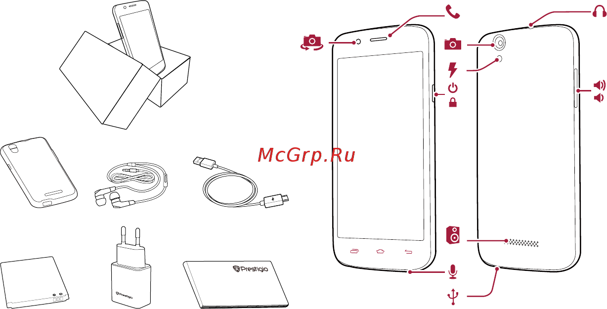 Prestigio MultiPhone PSP5453 Duo Black Инструкция по эксплуатации онлайн