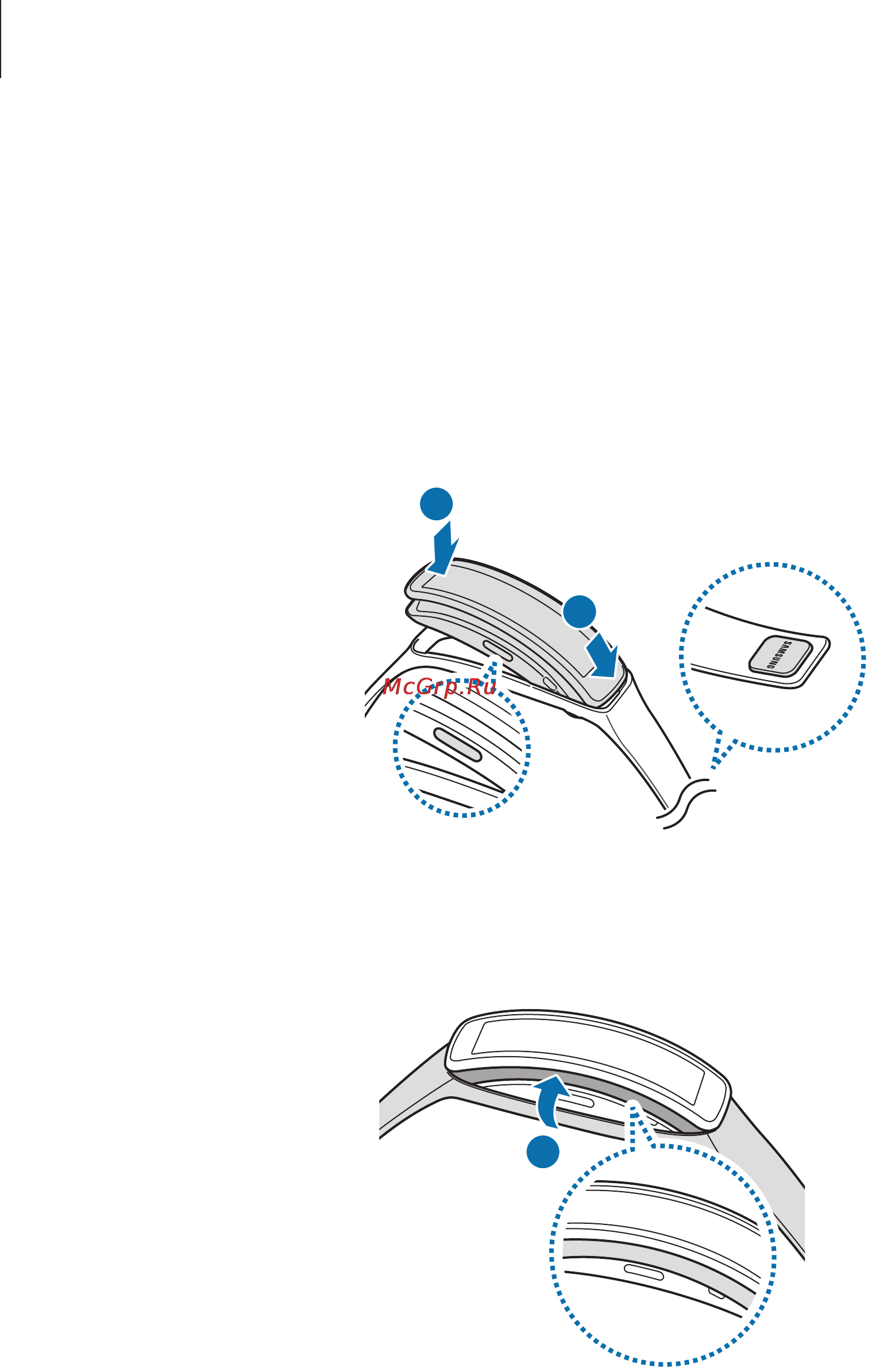 Samsung Gear Fit SM-R350 Black [10/52] Закрепление устройства на ремешке