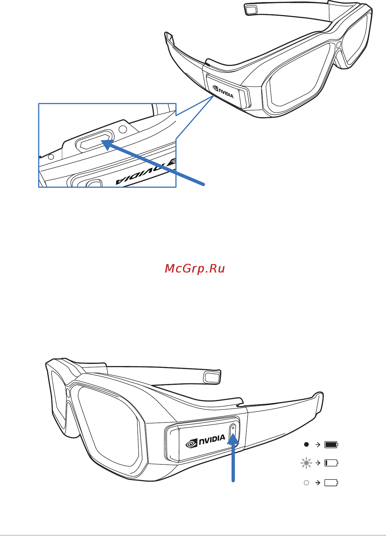 Asus VG278 [12/26] Использование беспроводных 3d очков