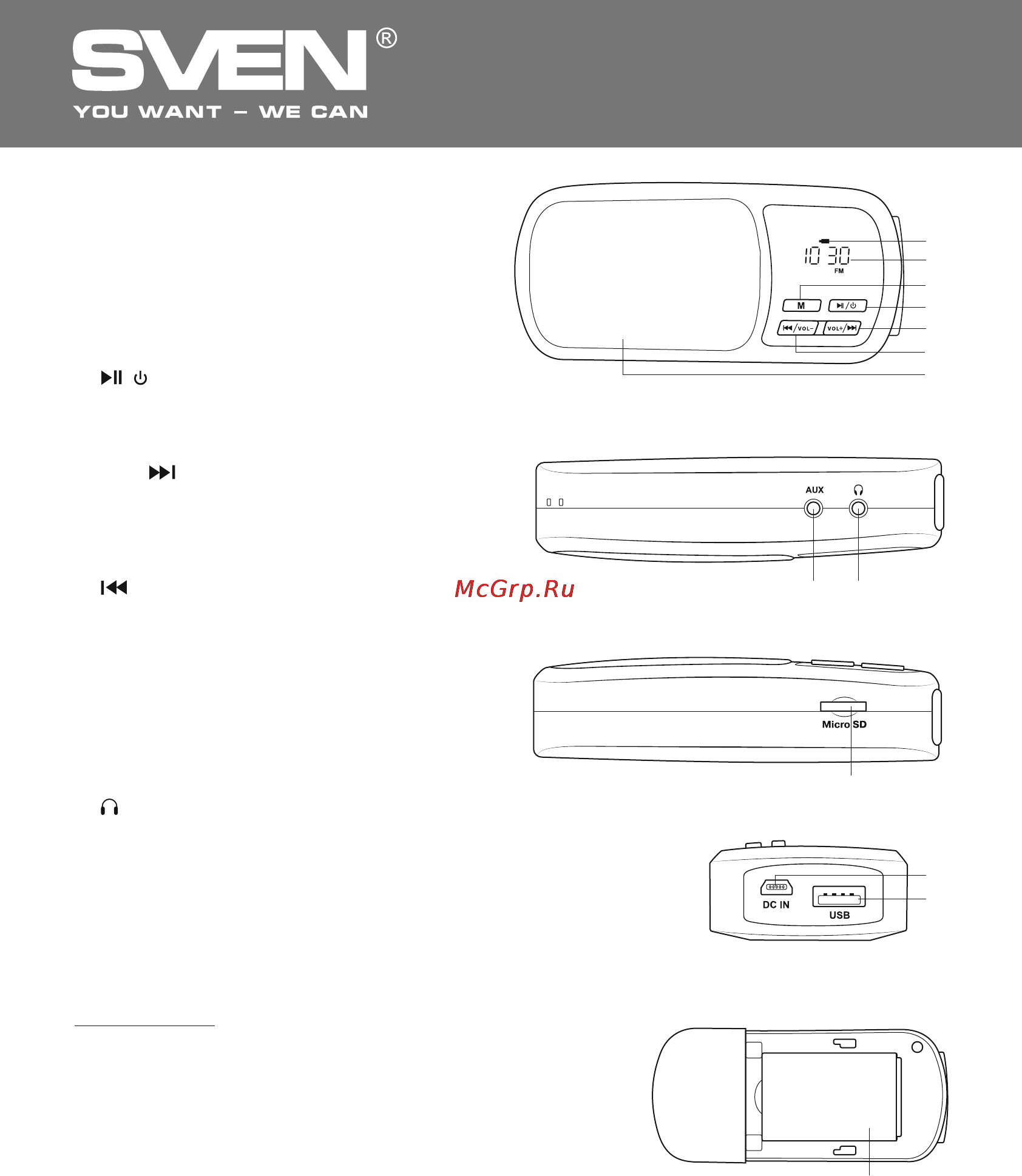 Sven PS-50 [11/22] G h aux aux i j micro sd micro sd 3 k dc in mini usb usb l usb usb ash 3 m li ion 3 7 800 a