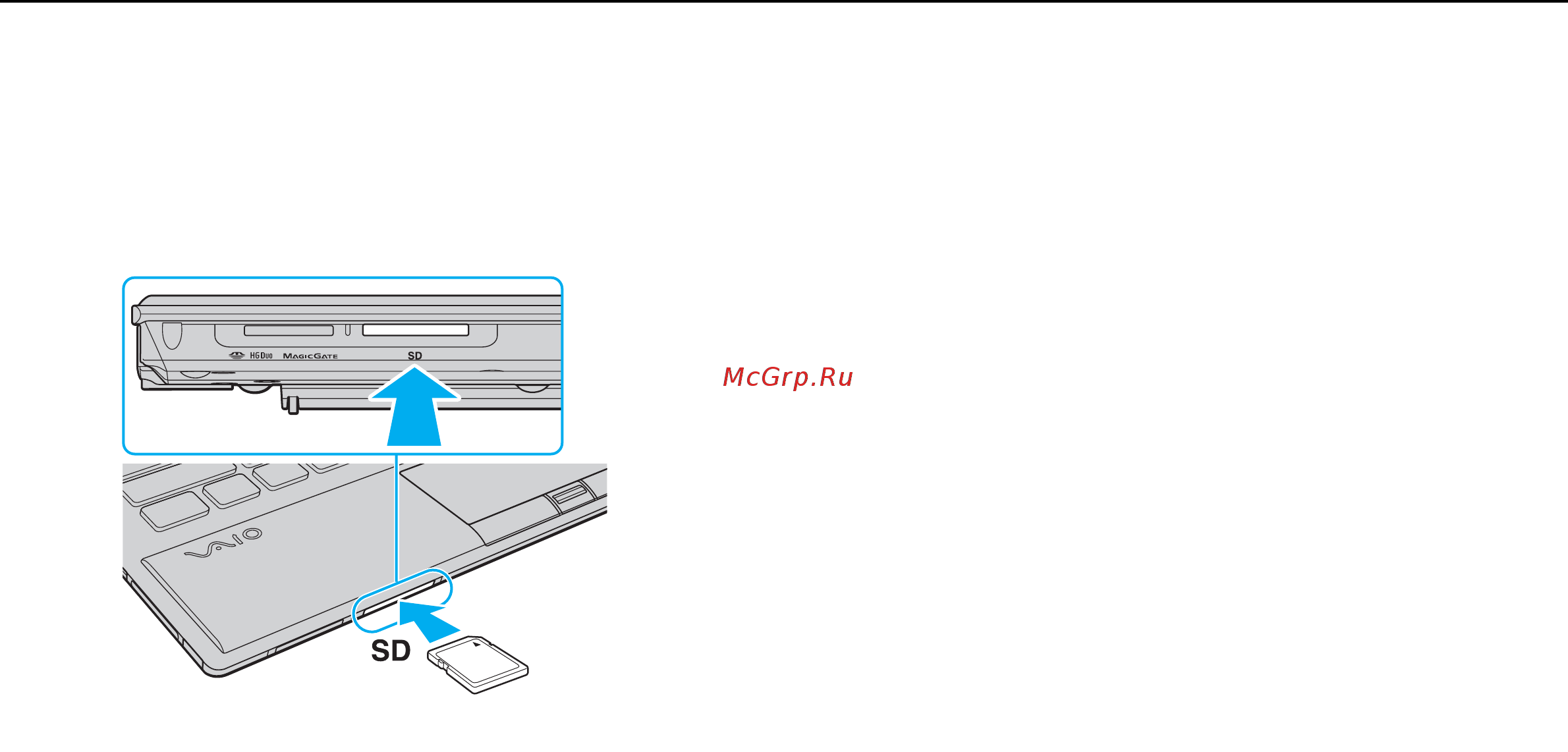Sony VAIO VPCZ13V9E [62/221] Процедура установки карты памяти sd