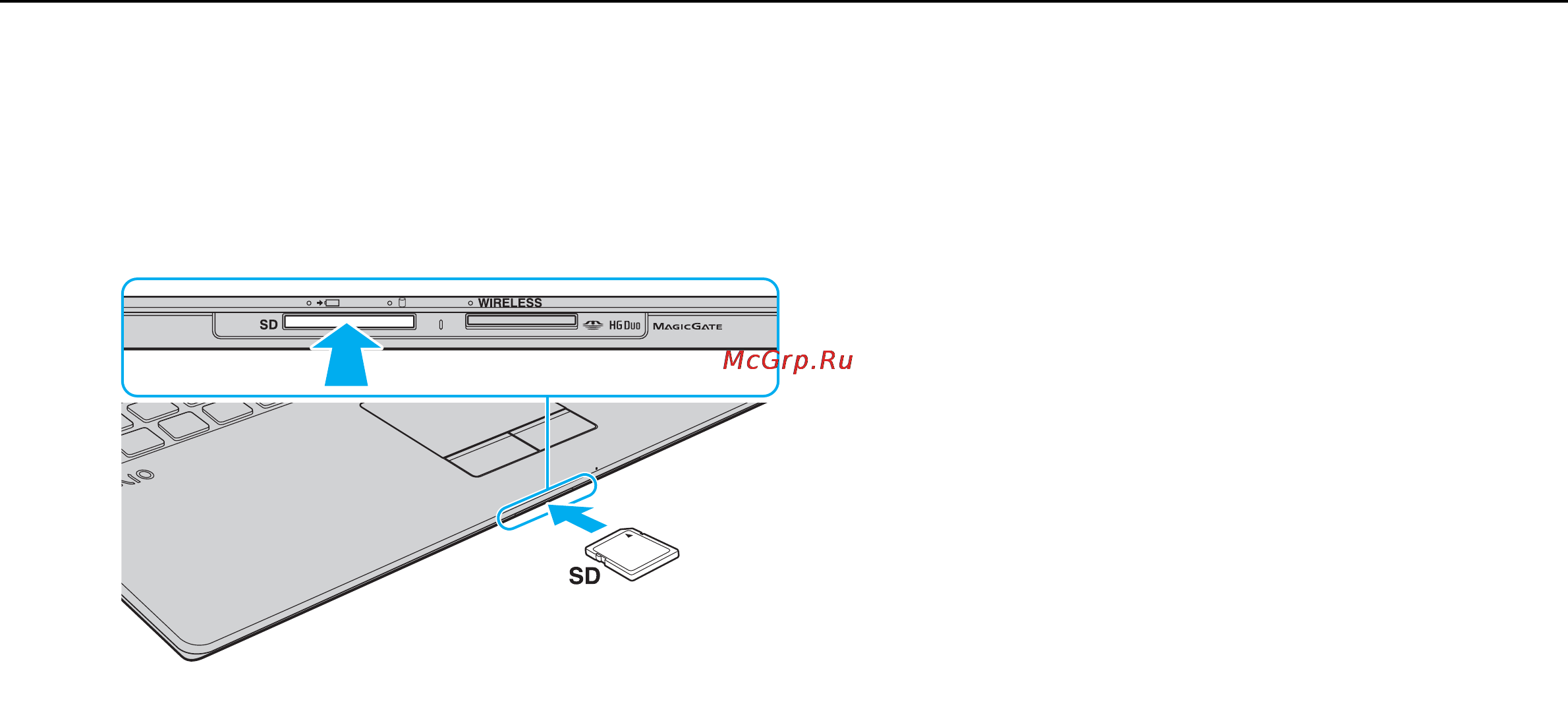 Sony VAIO VPCX11Z1E [42/141] Процедура установки карты памяти sd