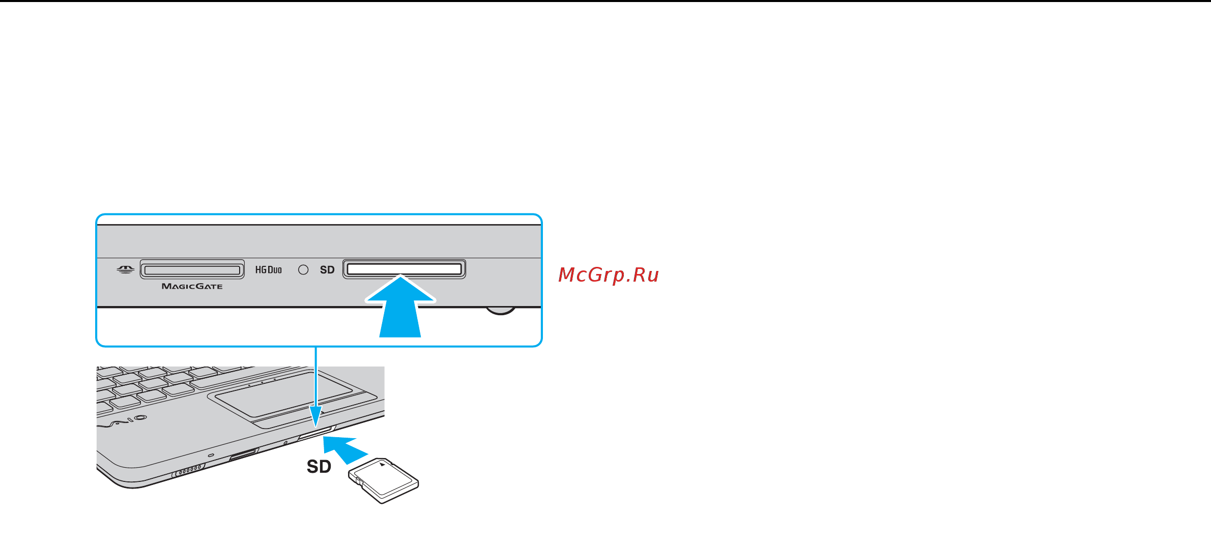 Sony VPC-W21ZAKWL/Blue [44/143] Процедура установки карты памяти sd