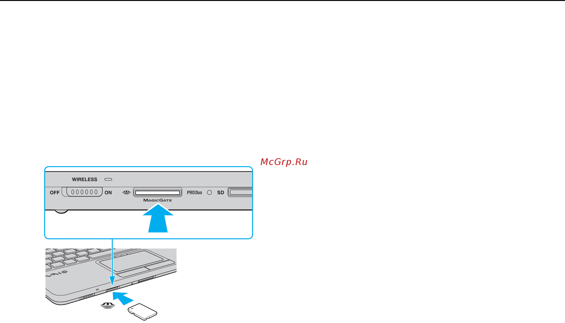 Sony VPC-W12Z1R /T [35/128] Установка и извлечение карты памяти memory stick