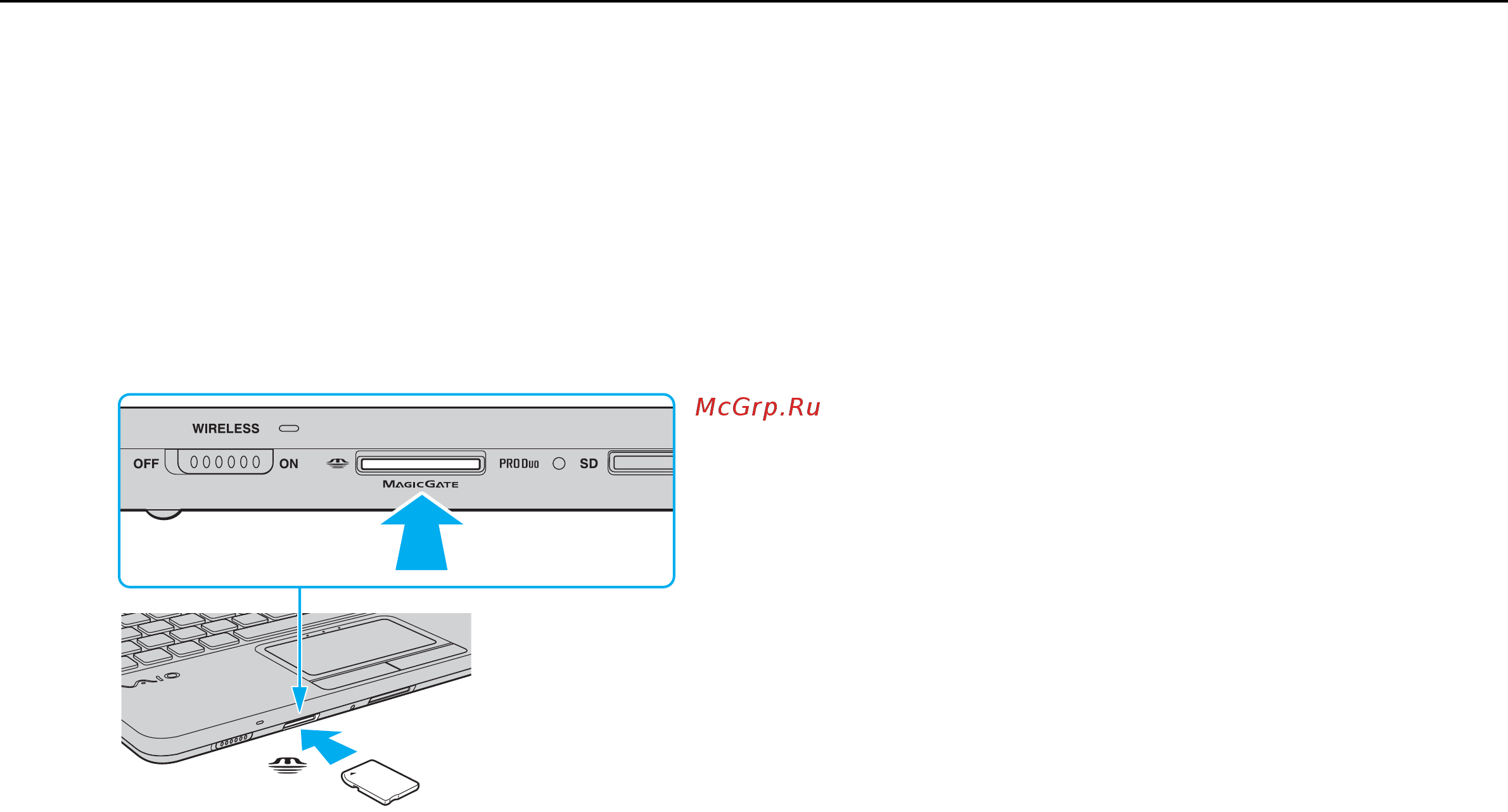 Sony VAIO VPCW22Z1R/L [31/131] Установка и извлечение карты памяти memory stick