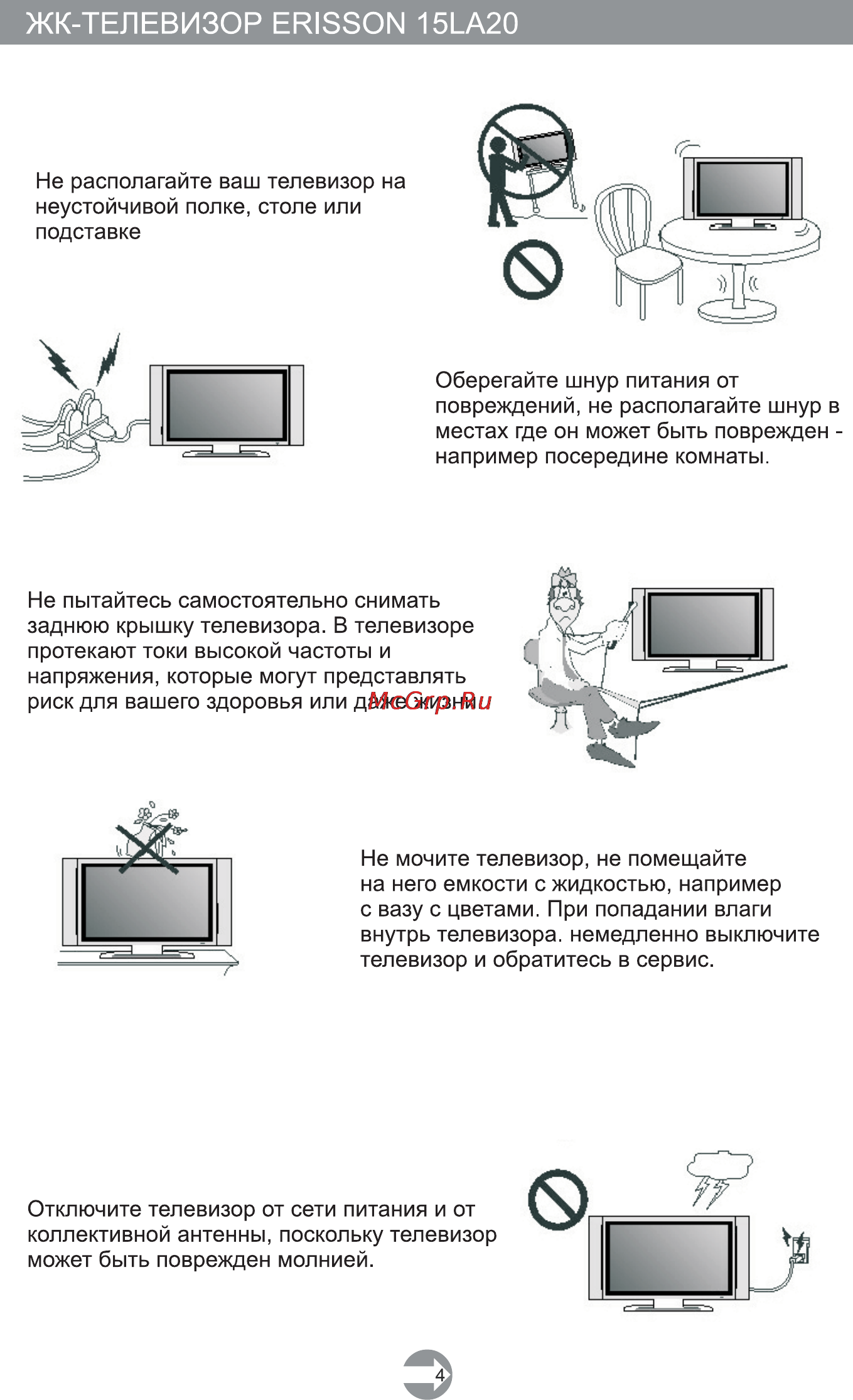 Erisson 15LA20 Инструкция по эксплуатации онлайн [5/18] 103443