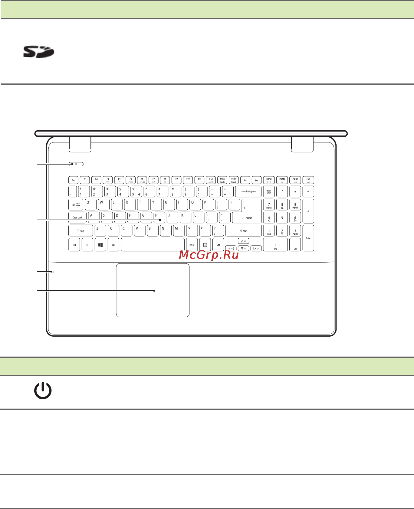 Acer Aspire E5-771-311G NX.MNXER.004 [10/93] Вид клавиатуры