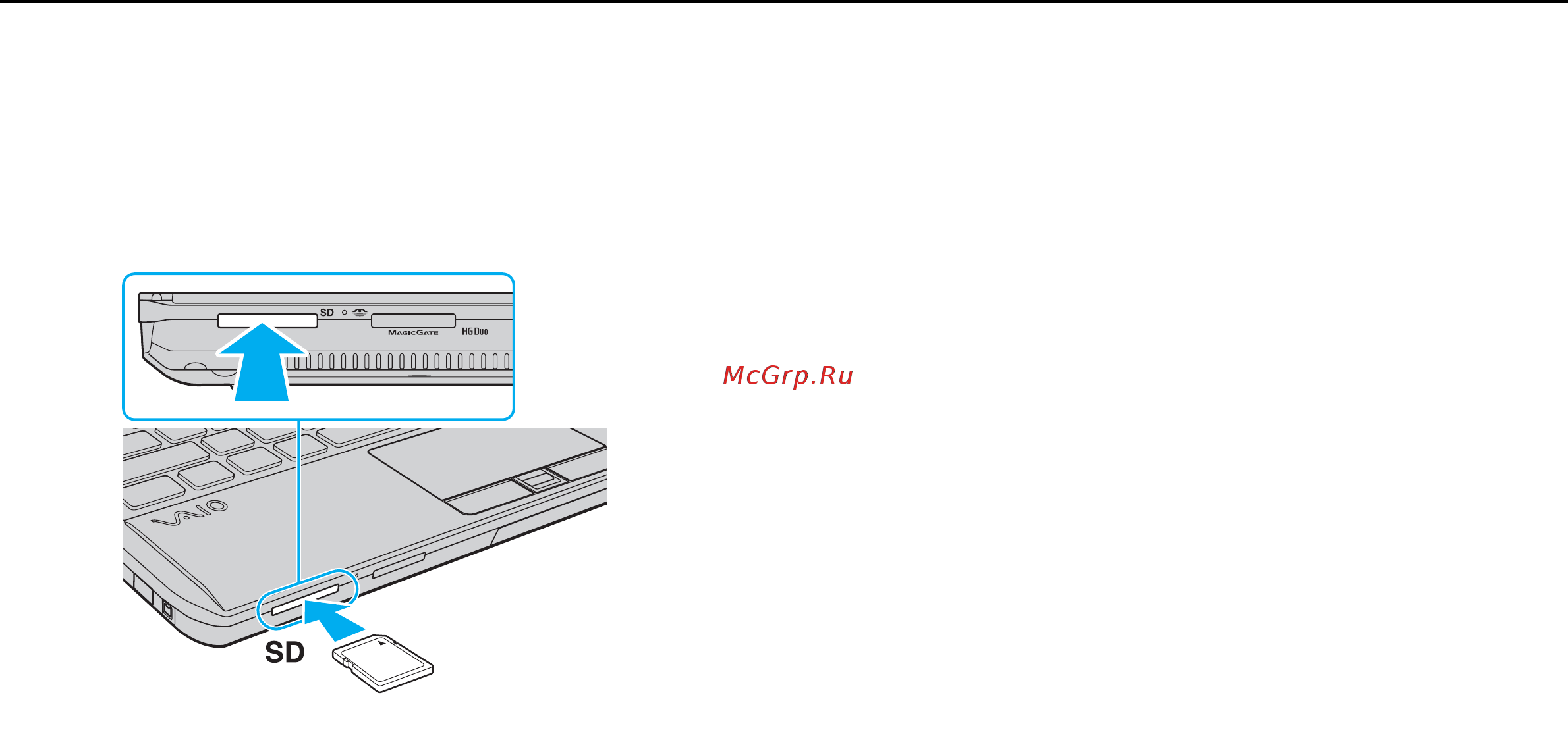 Sony VAIO VPCS12C5E [60/201] Процедура установки карты памяти sd