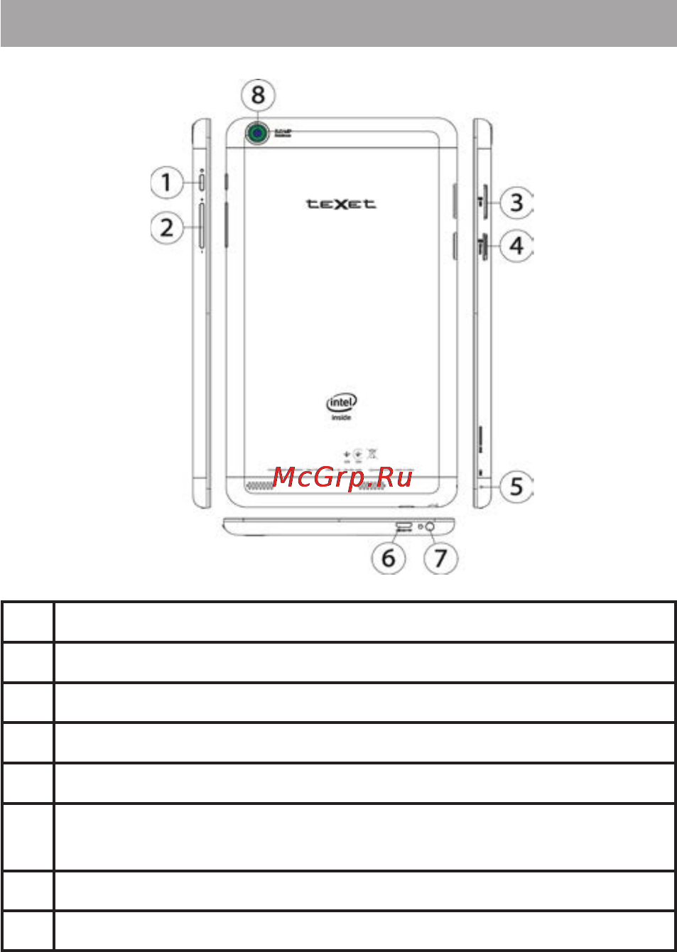 Texet X-force 7 16Gb 3G (TM-7065) [16/54] Общий вид планшетного компьютера
