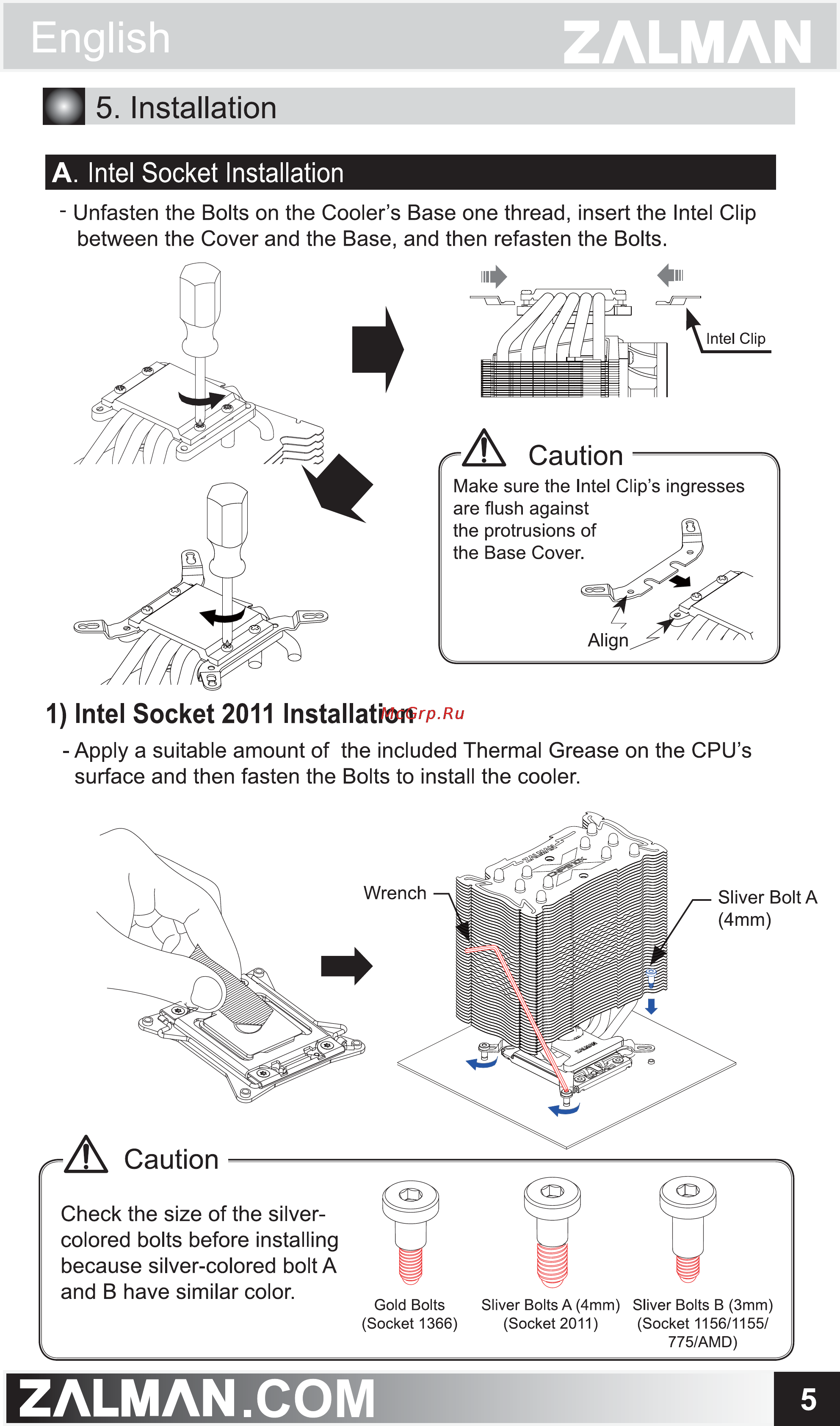 Zalman CNPS10X Performa [5/13] Intel socket 2011 installation