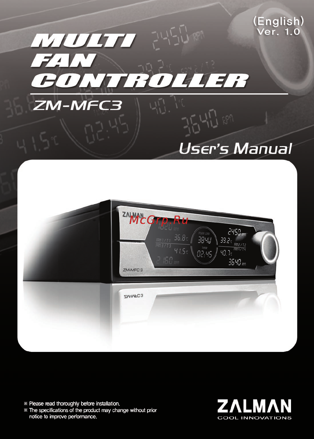 Zalman ZM-MFC3 Инструкция по эксплуатации онлайн