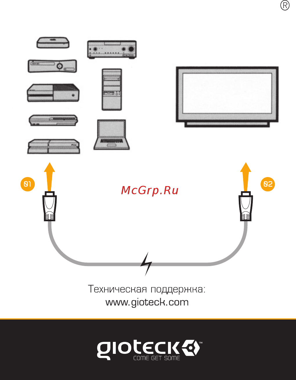 Gioteck Кабель HDMI XC5 (XC5UNI-11-MU) Инструкция по эксплуатации онлайн