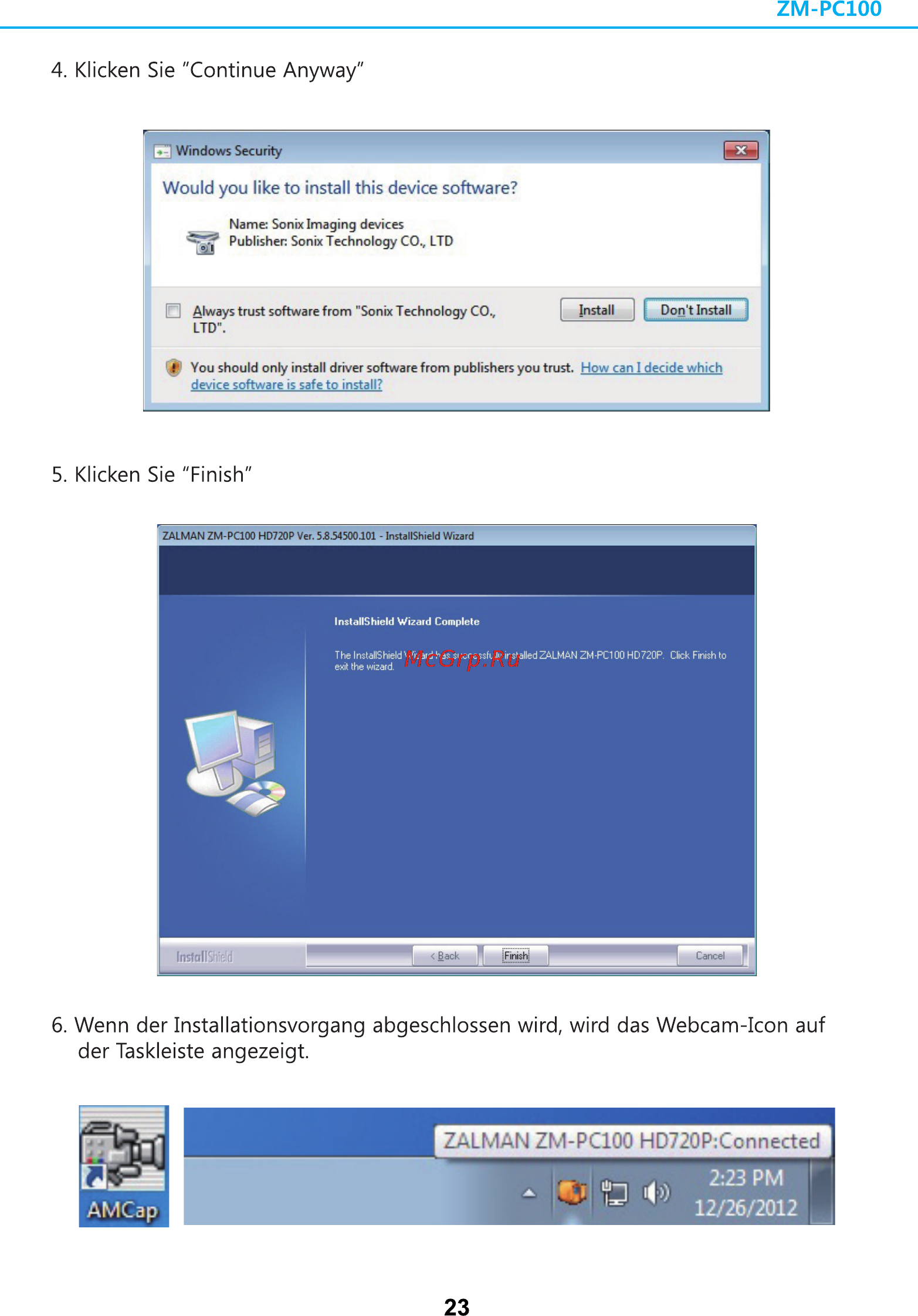 Zalman ZM-PC100 [23/67] Klieken sie continue anyway