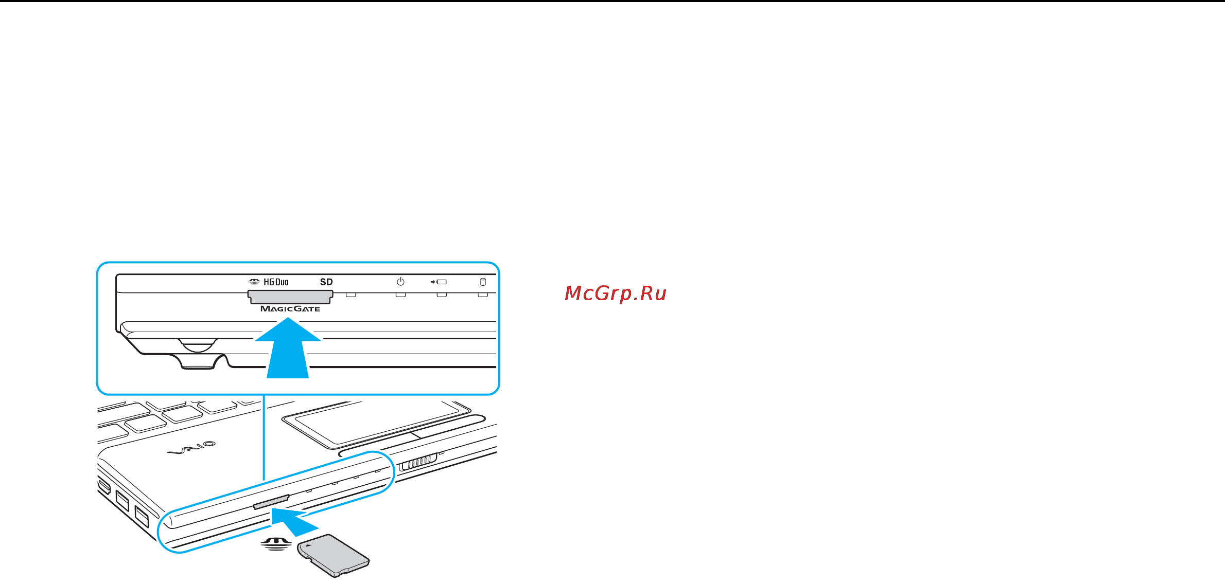 Sony VAIO VPCCB4Z1E [53/168] Установка и извлечение карты памяти memory stick