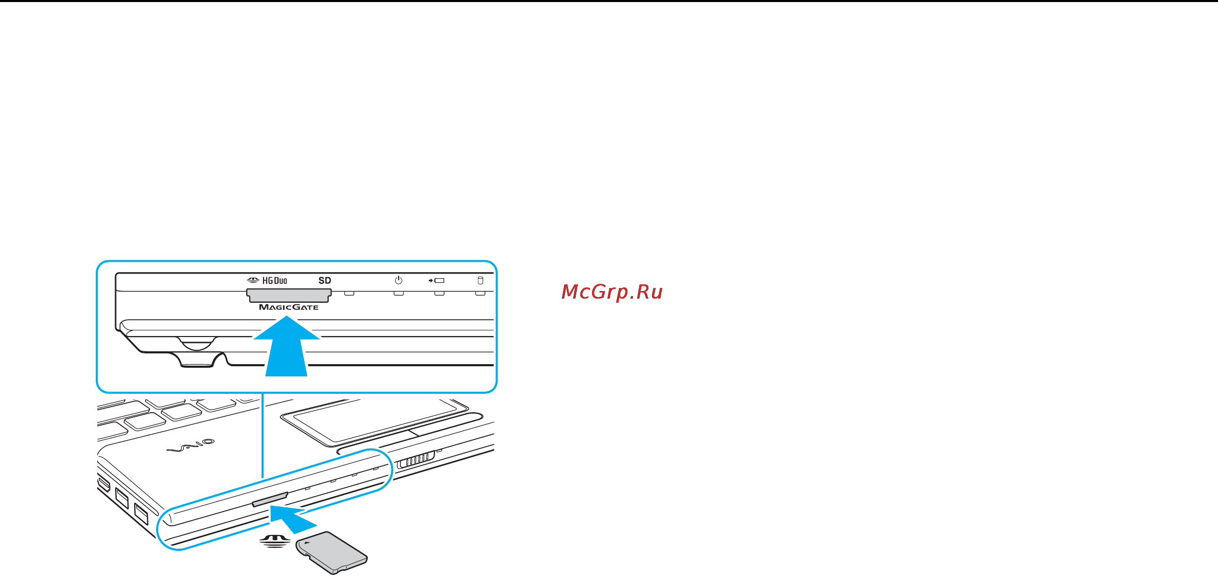 Sony VAIO VPCCB3C5E [53/169] Установка и извлечение карты памяти memory stick
