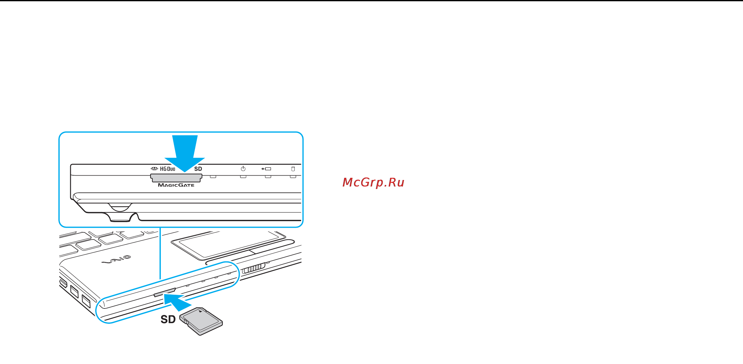 Sony VAIO VPCCB3C5E [60/169] Процедура установки карты памяти sd
