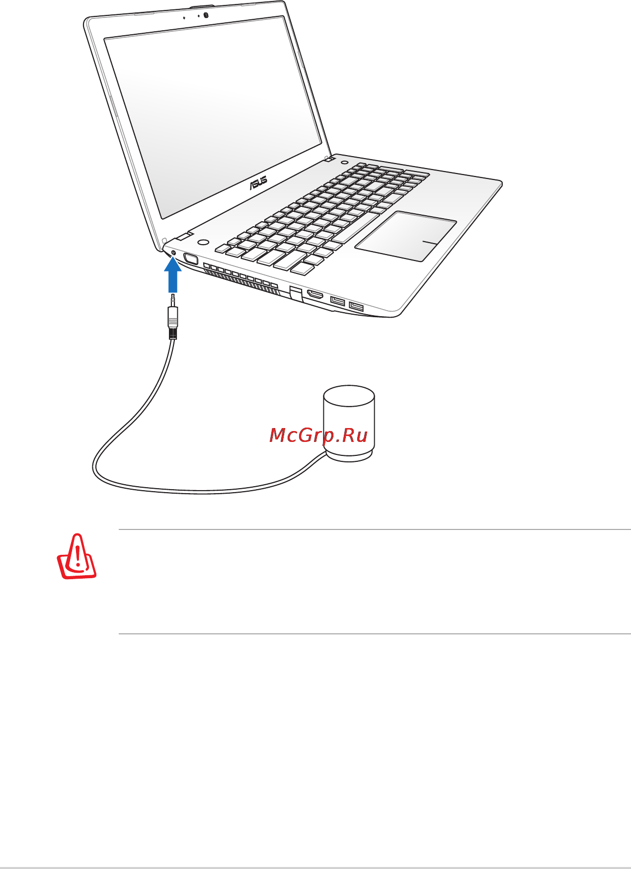 Asus G56JR-CN283H [24/118] С ноутбуком поставляется компактный сабвуфер удобный для переноски просто подключите сабвуфер к разъему сабвуфера на вашем ноутбуке и наслаждайтесь насыщенными басами в ваших приложениях мультимедиа