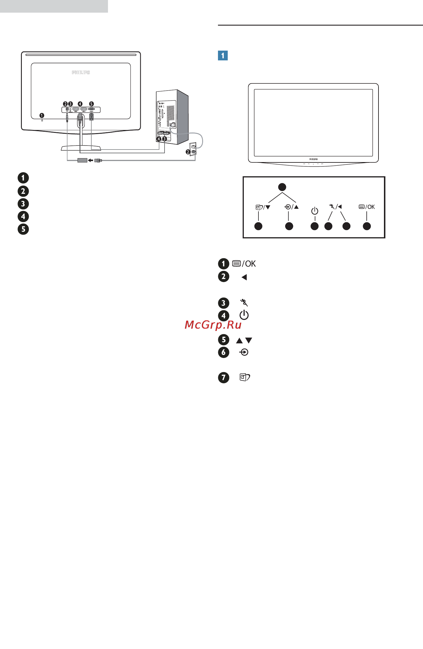Philips 228C3LHSB [8/52] О о о о
